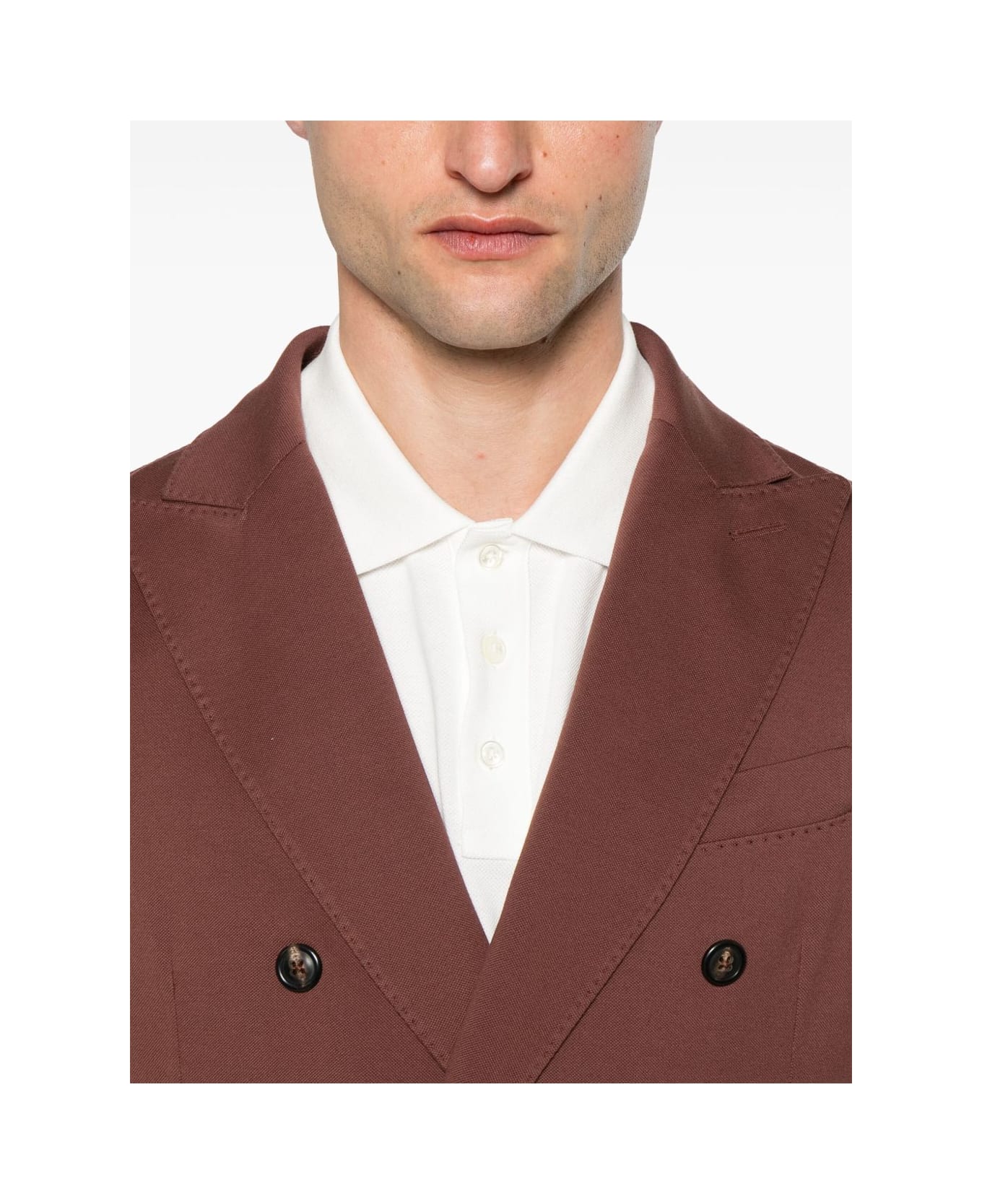 Circolo 1901 Cotton Double-breasted Jacket - Brown