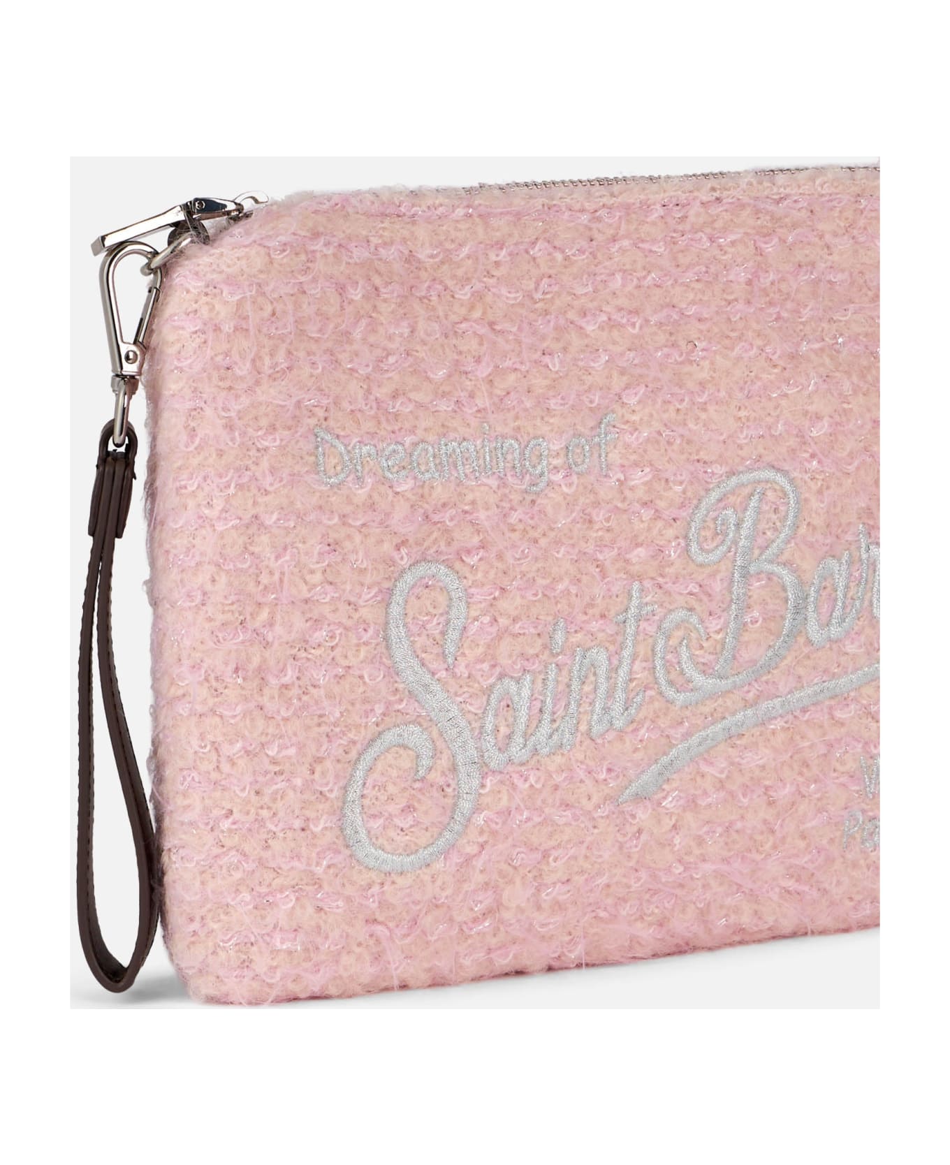 MC2 Saint Barth Parisienne Pink Knit Boucle Cross-body Pouch Bag - PINK