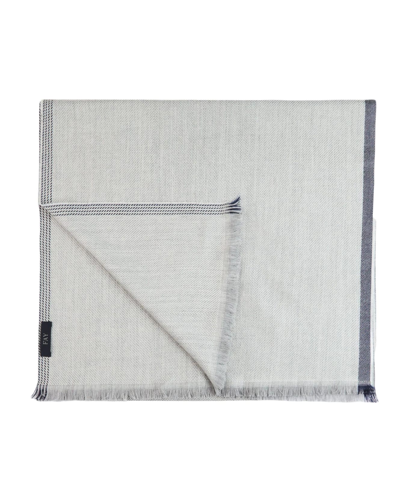 Fay Scarf In Grey Pure Wool - Grey