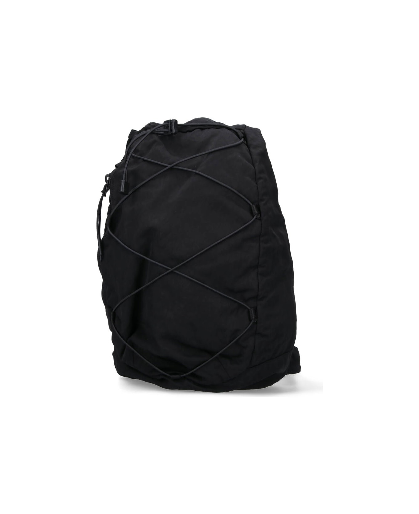 C.P. Company One-shoulder Logo Backpack - BLACK