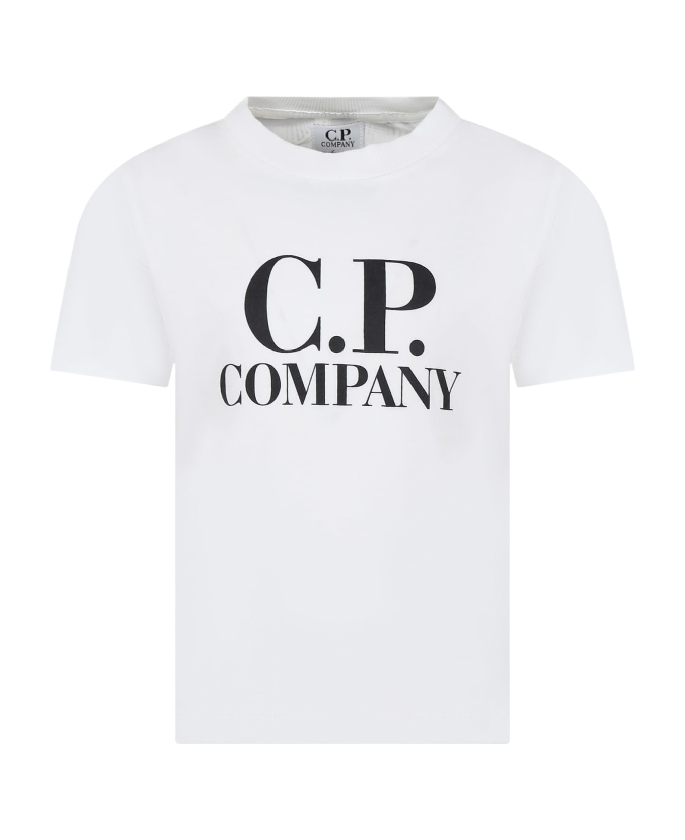 C.P. Company Undersixteen White T-shirt For Boy With Logo - White Tシャツ＆ポロシャツ