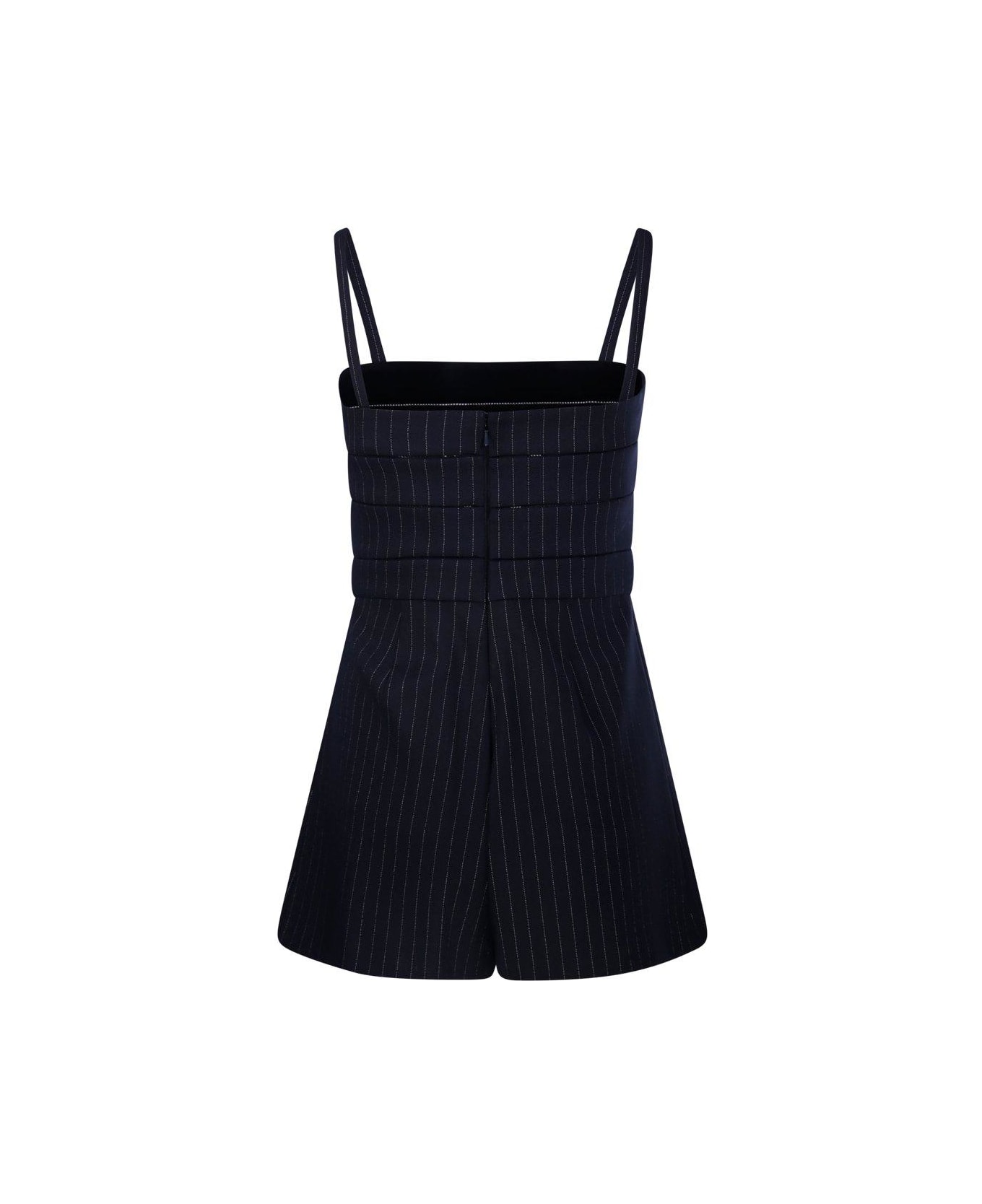 Max Mara Anfora Pinstriped Playsuit - Blue