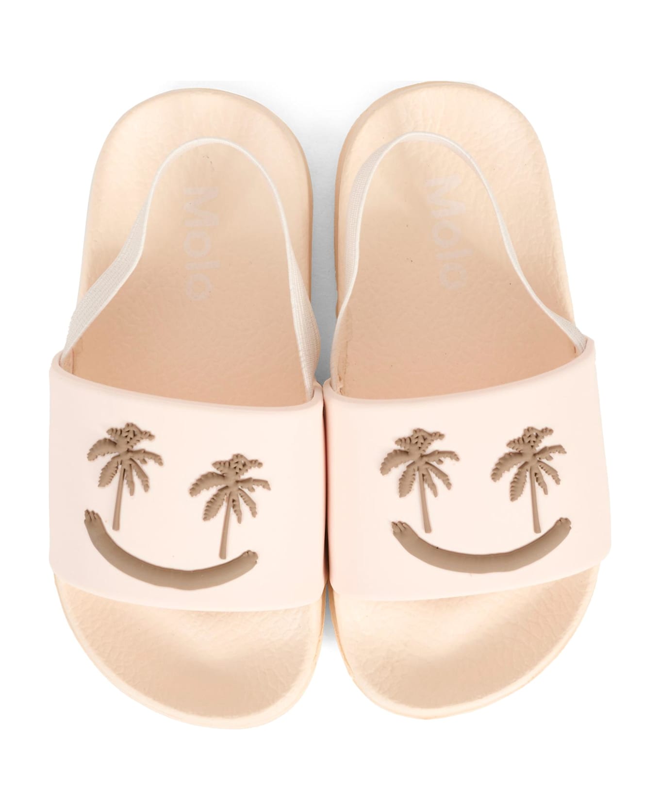 Molo Beige Slippers For Kids With Smiley - Beige