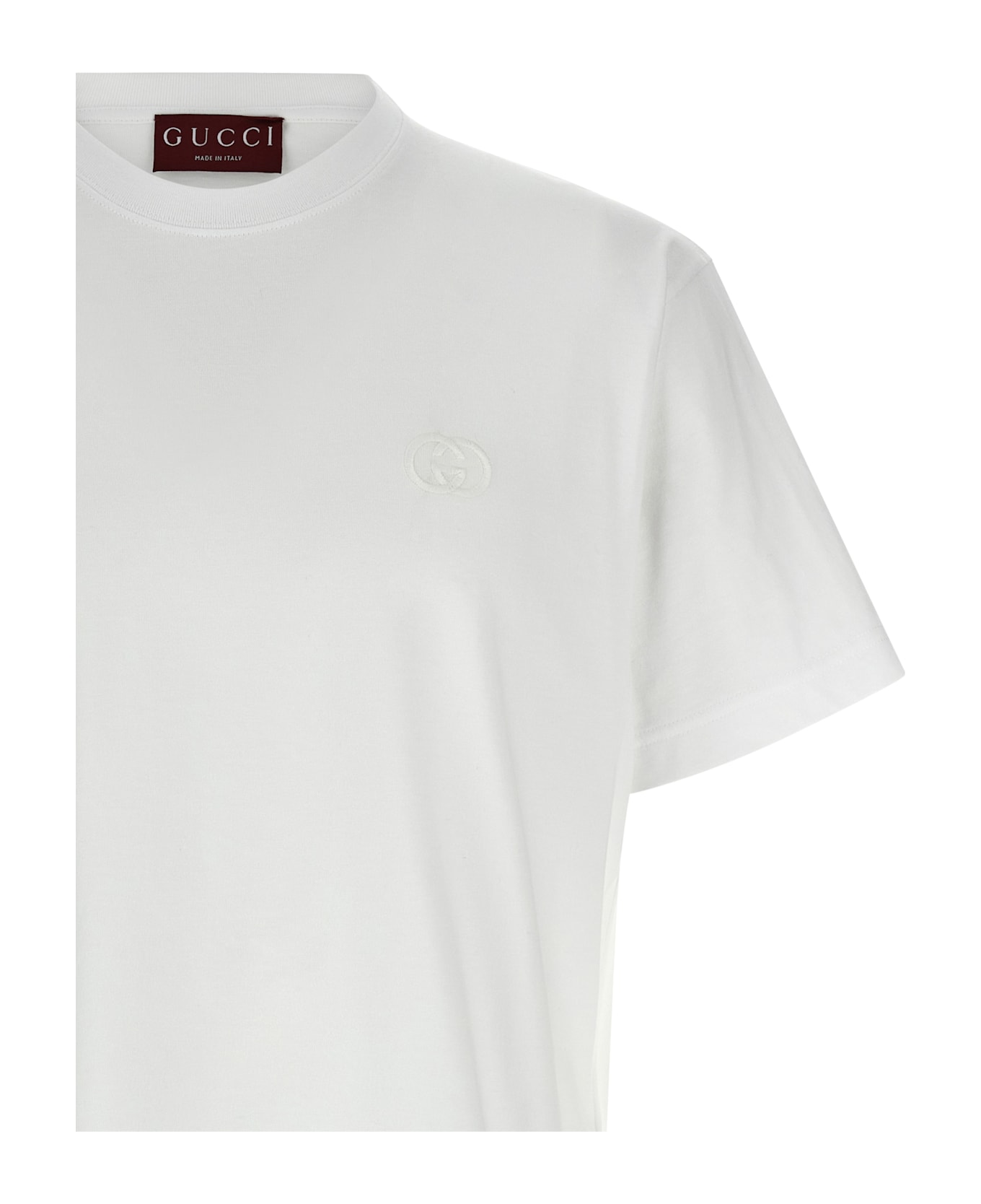 Gucci Logo Embroidery T-shirt - White