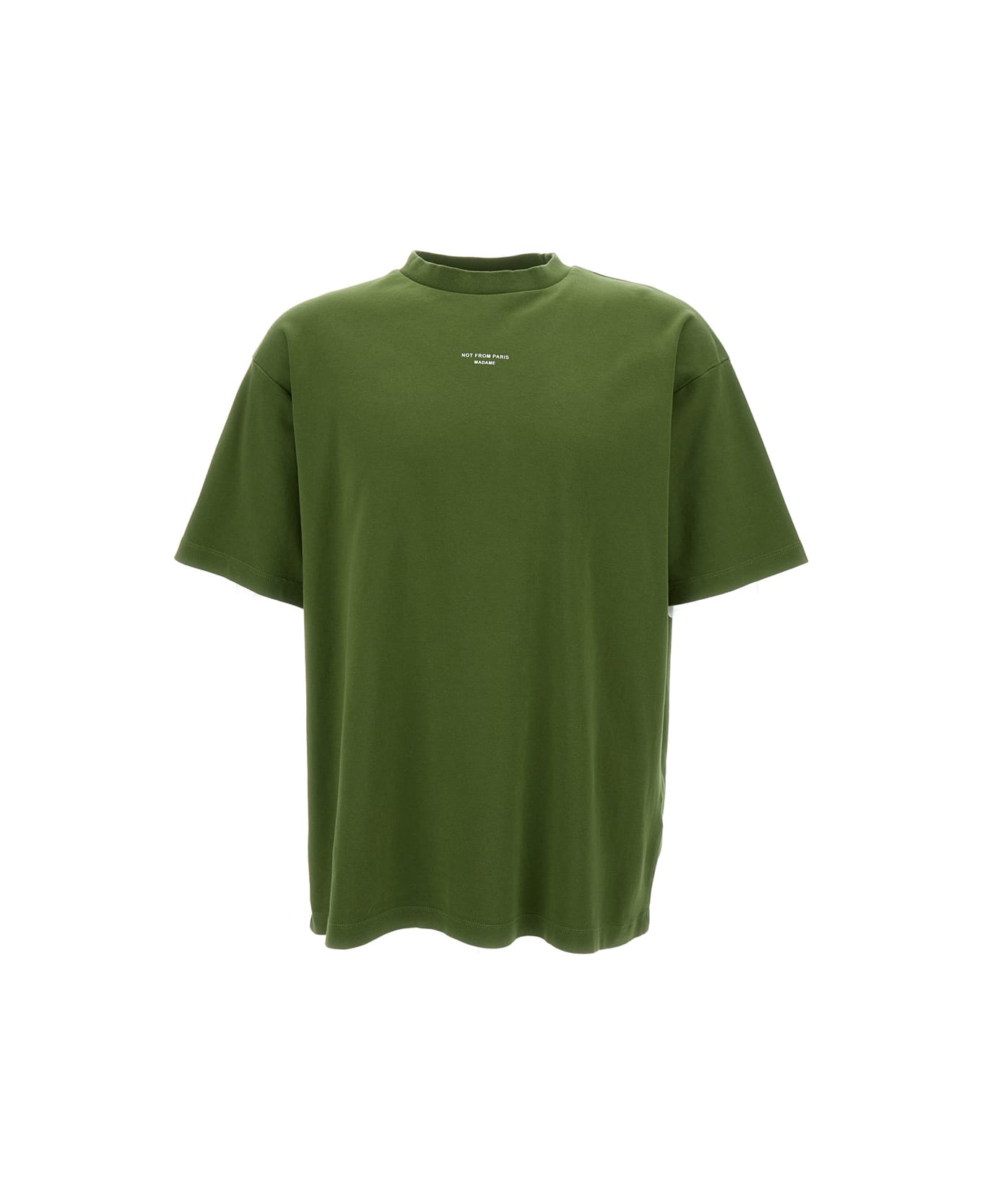 Drôle de Monsieur Green T-shirt With Slogan Print At The Front In Cotton Man - Green
