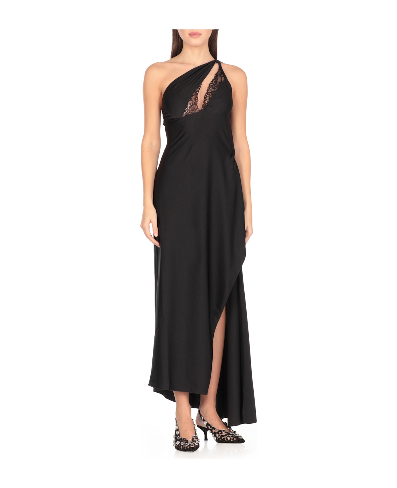 Coperni Asymmetric Long Dress - Black