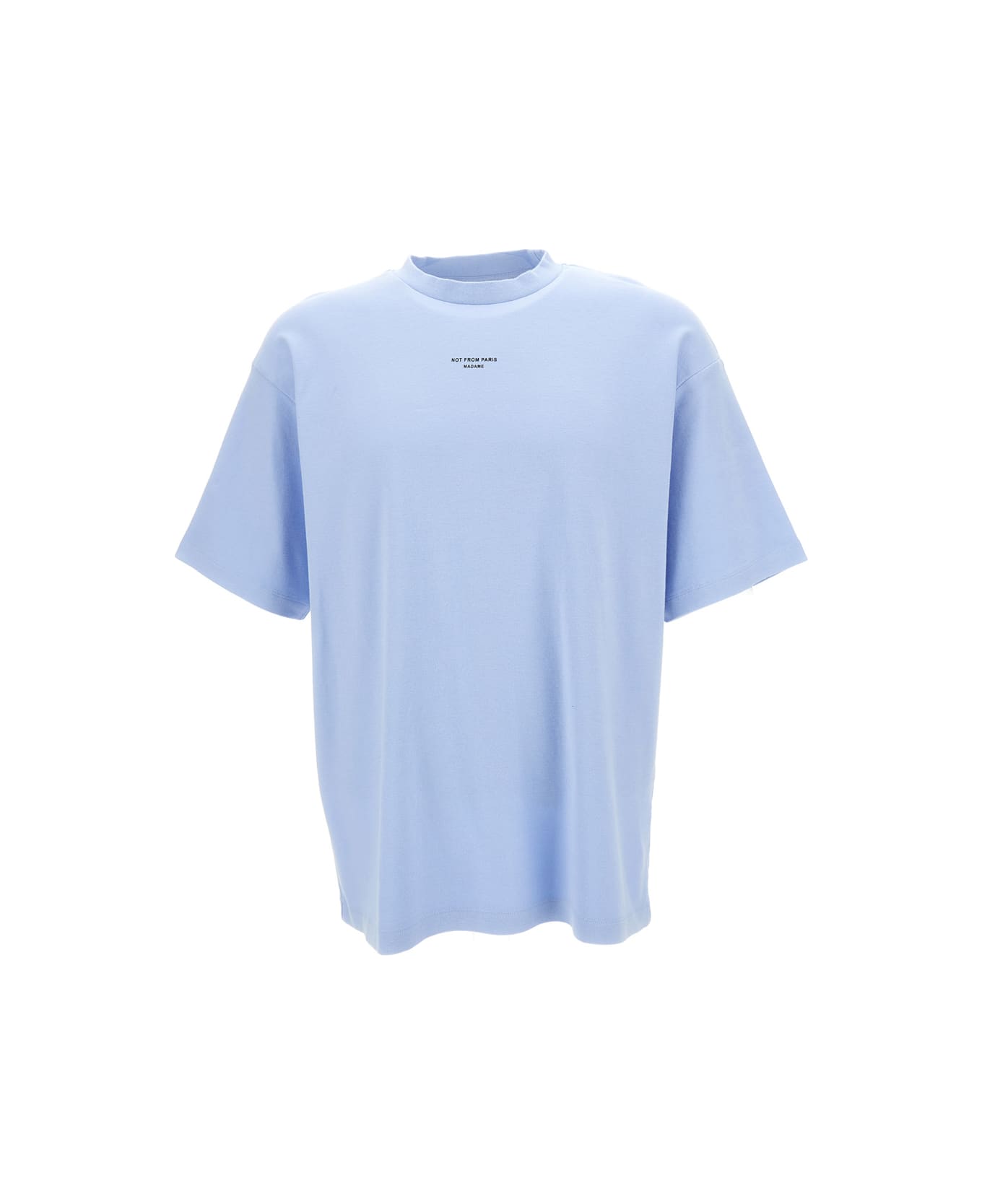 Drôle de Monsieur Light Blue T-shirt With Slogan Print At The Front In Cotton Man - Light blue