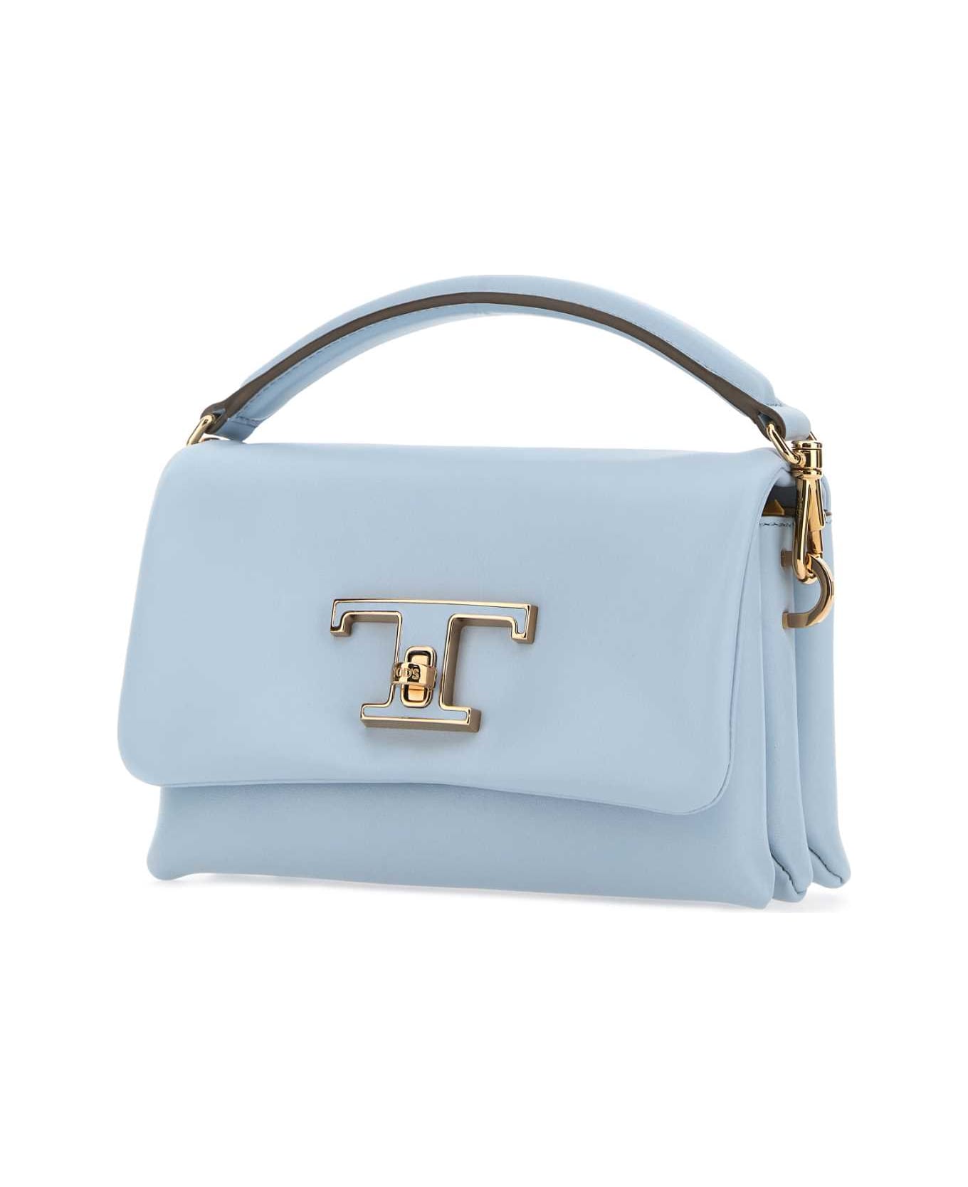 Tod's Powder Blue Leather Micro T Timeless Handbag - UO17 トートバッグ