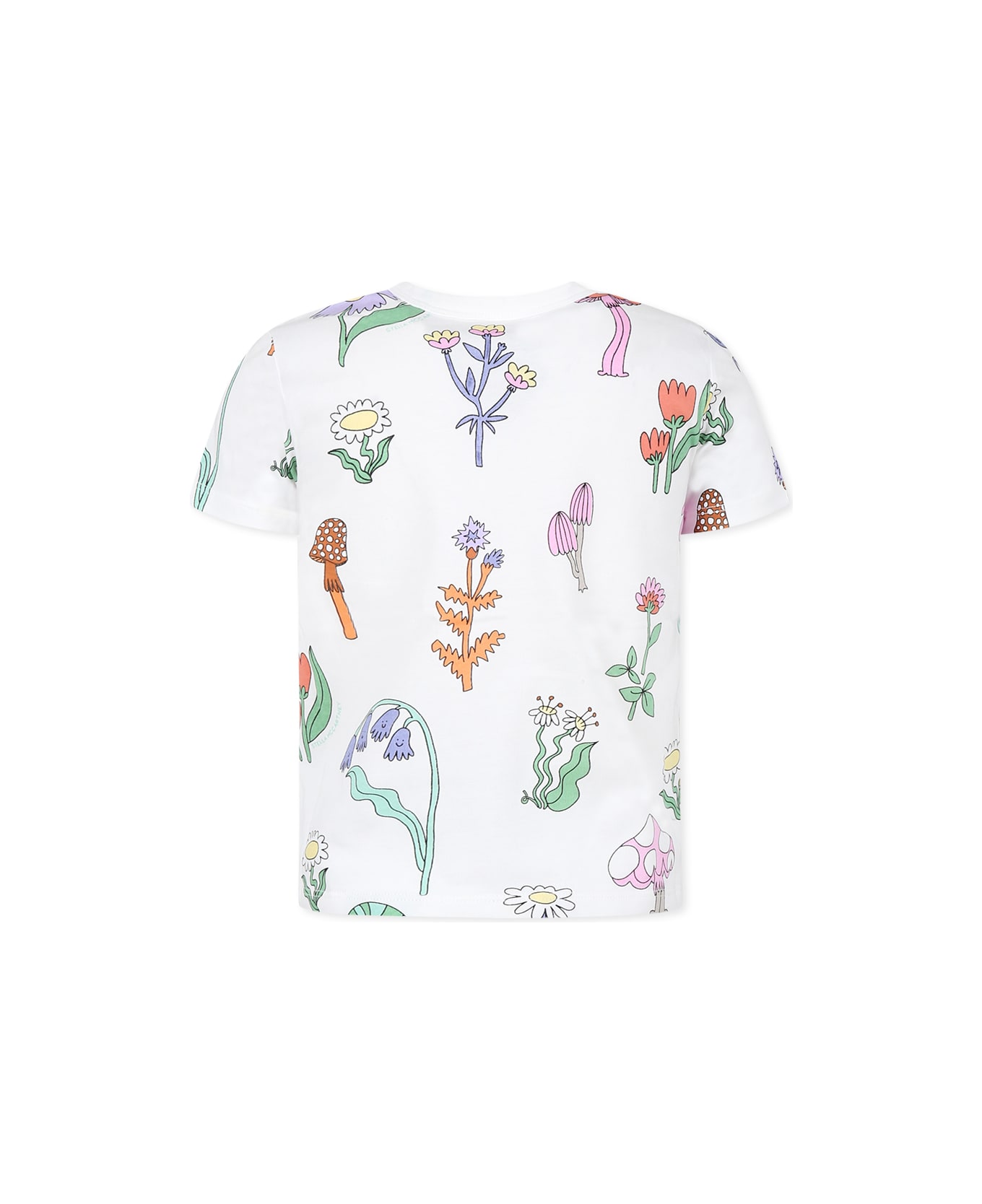Stella McCartney Kids White T-shirt For Girl With Flowers - White