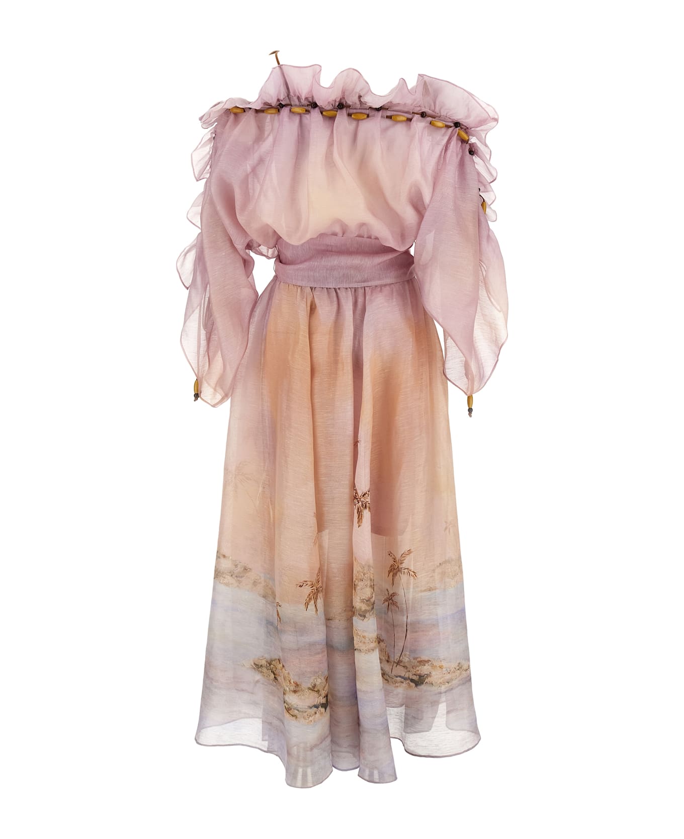 Zimmermann 
dawning Ruffle Maxi
 Dress - Pink