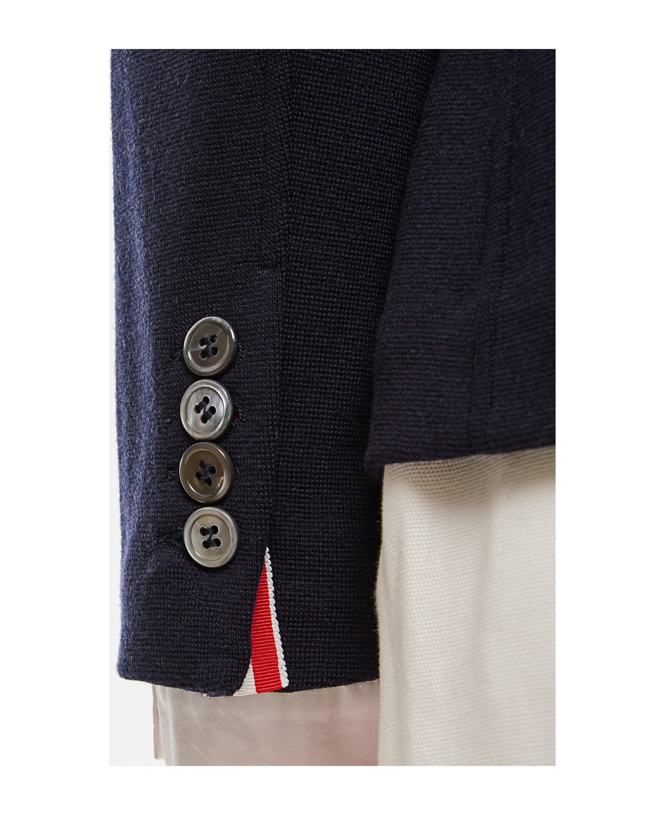 Thom Browne Cropped Sack Wool Jacket - Blue