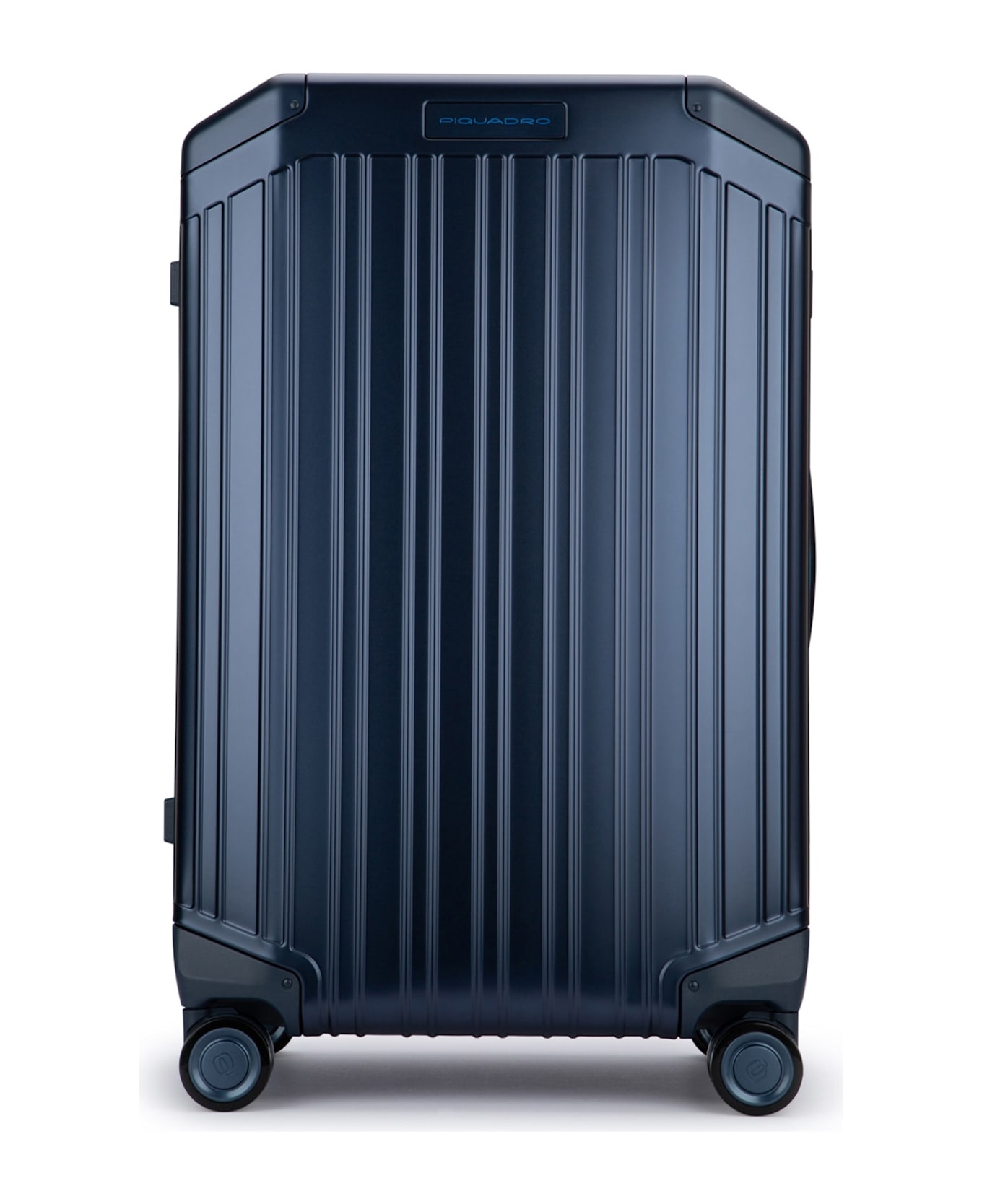 Piquadro Trolley Medio 4 Ruote In Alluminio E Pelle - BLU2