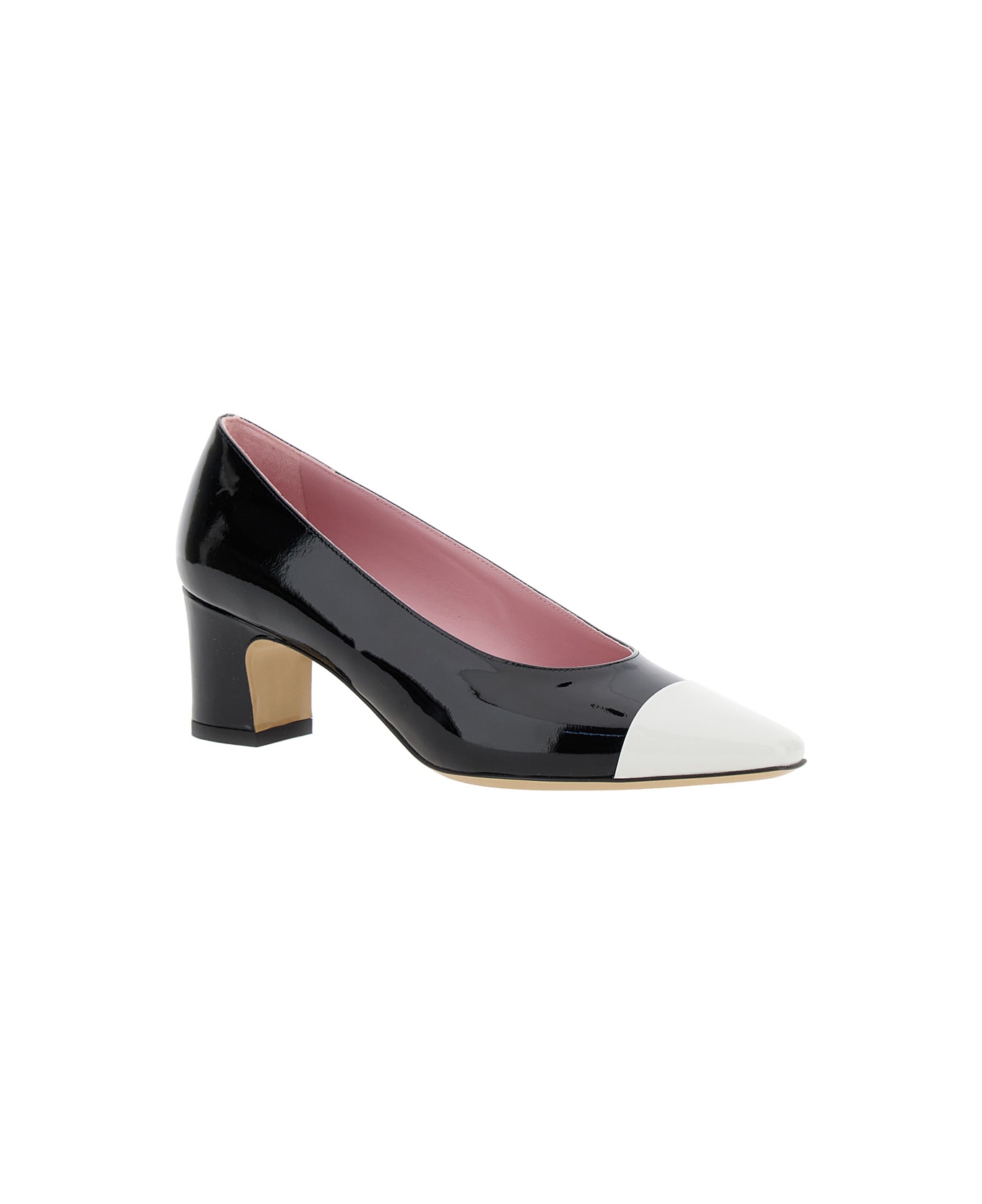 Carel 'edith' Black Pumps With Contrasting Toe In Leather Woman - Black