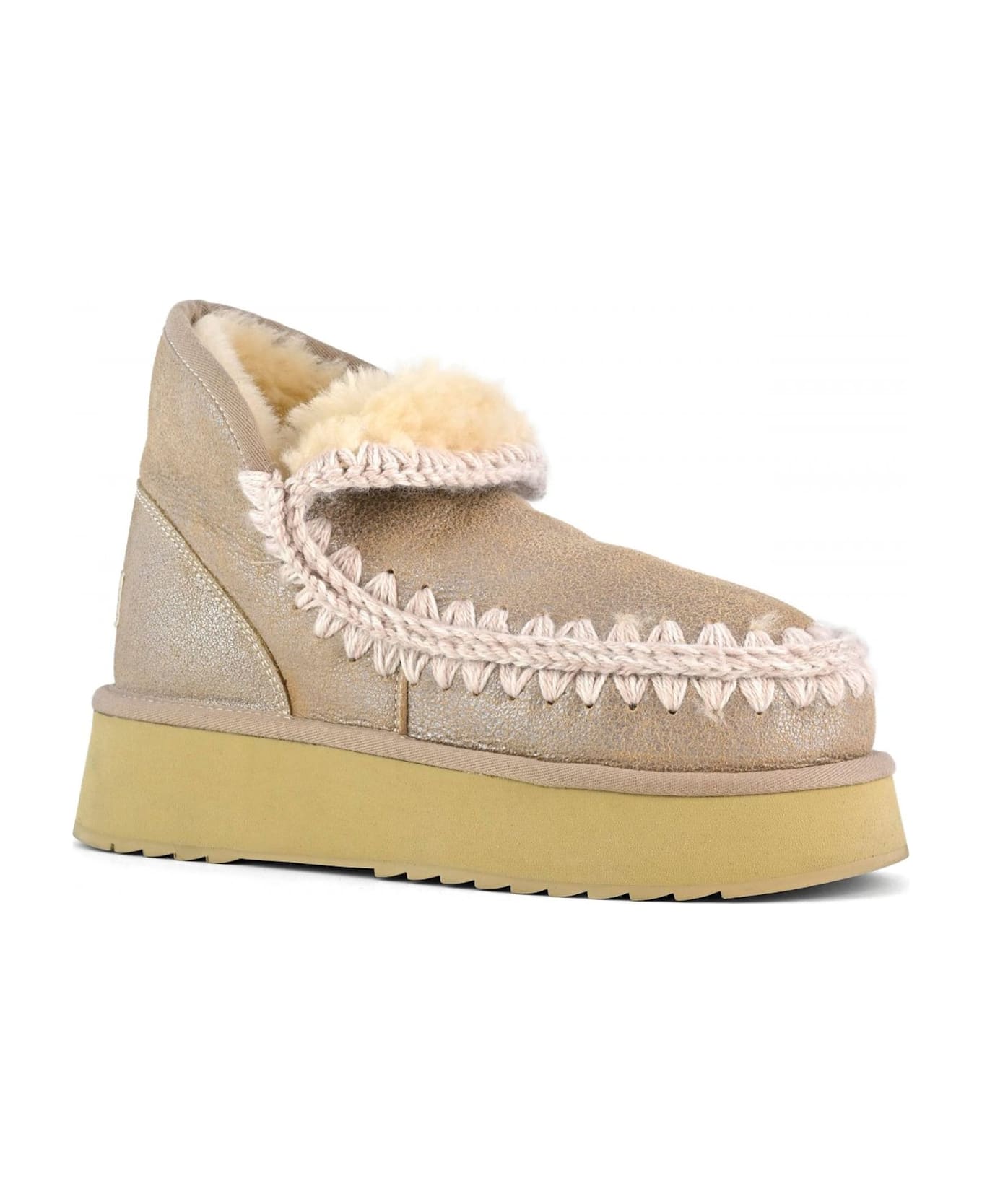 Mou Mini Eskimo Platform Boot In Stone Metalic