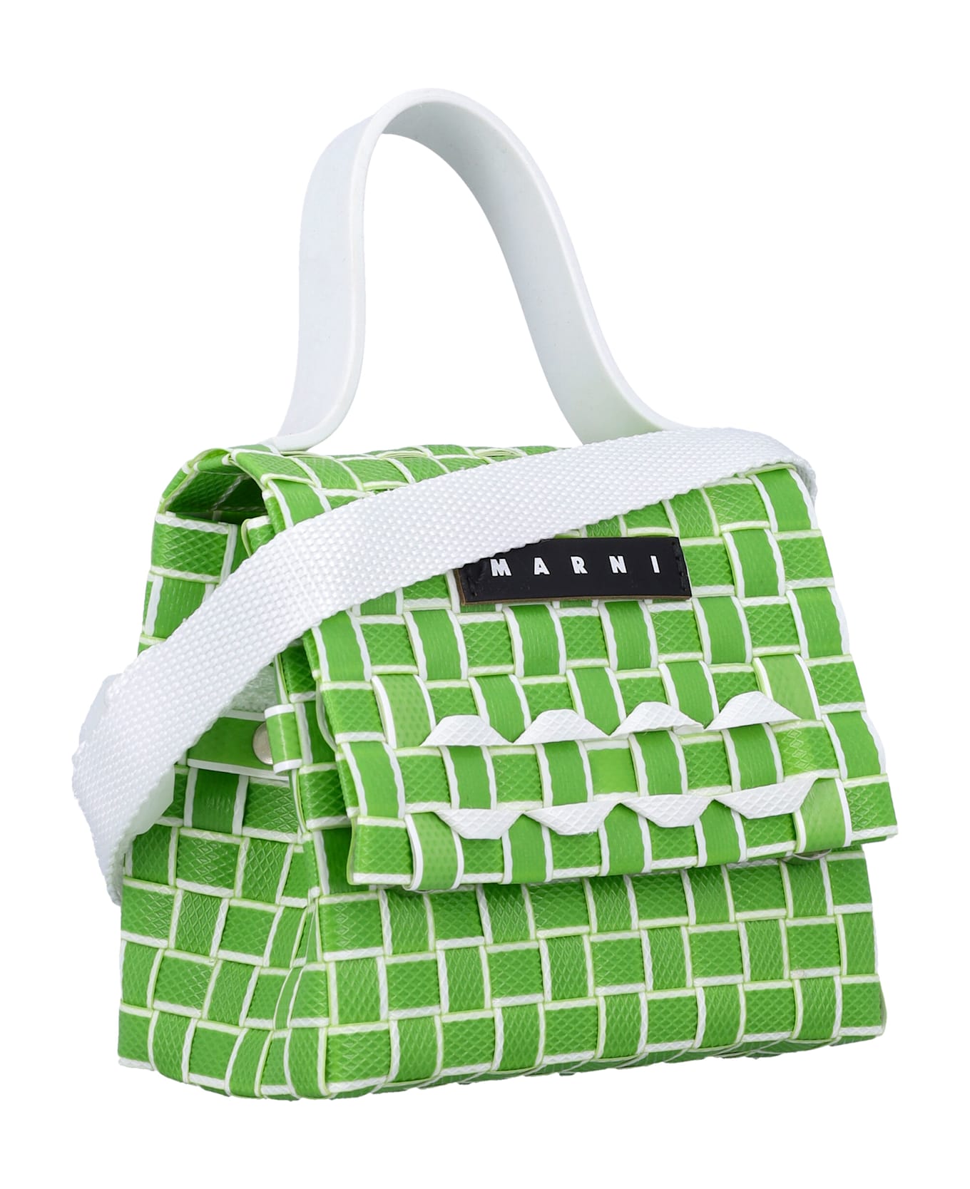 Marni Kid - Crossbody Woven Flap Bag - LIME アクセサリー＆ギフト