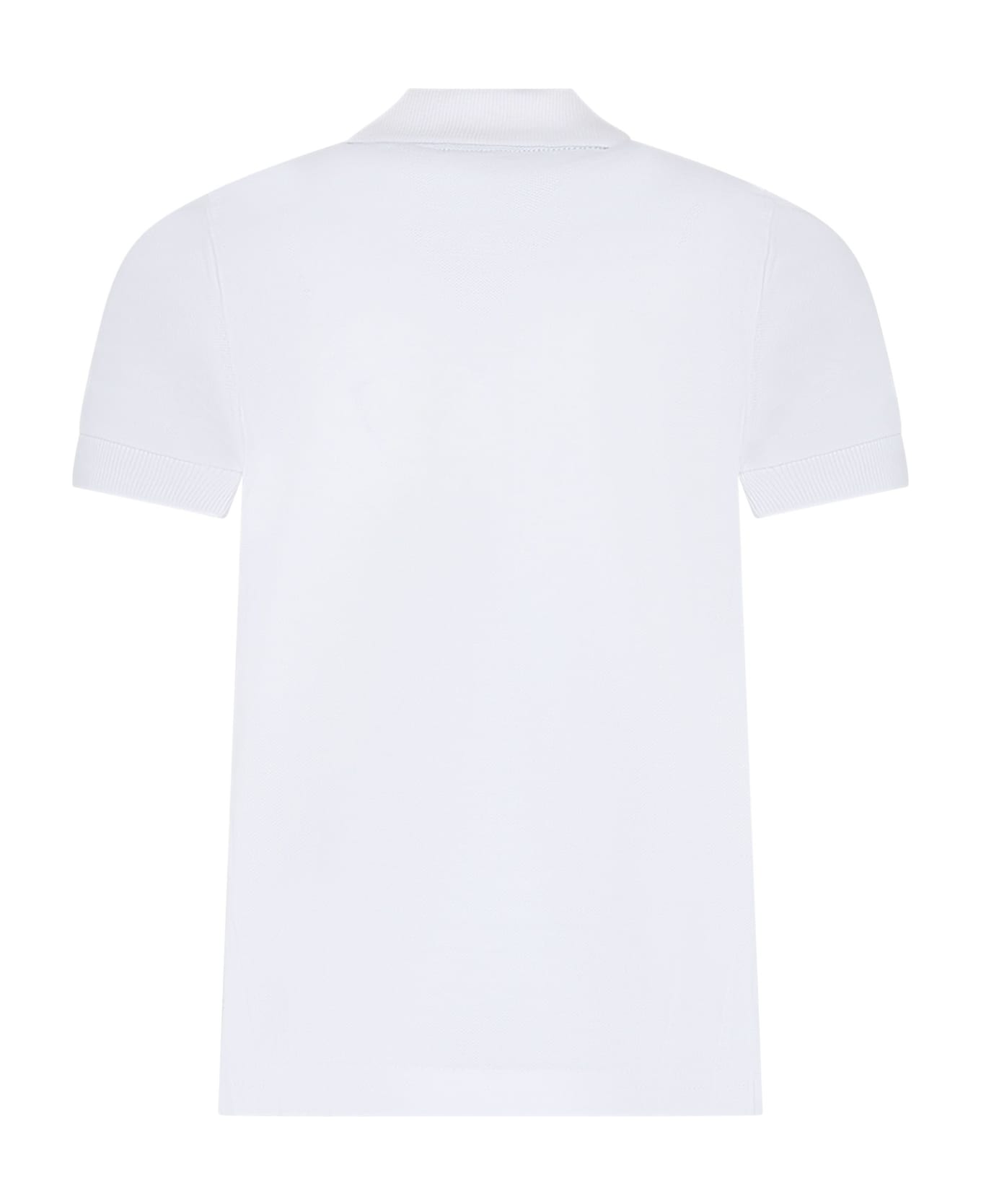 Timberland White Polo Shirt For Boy With Logo - White