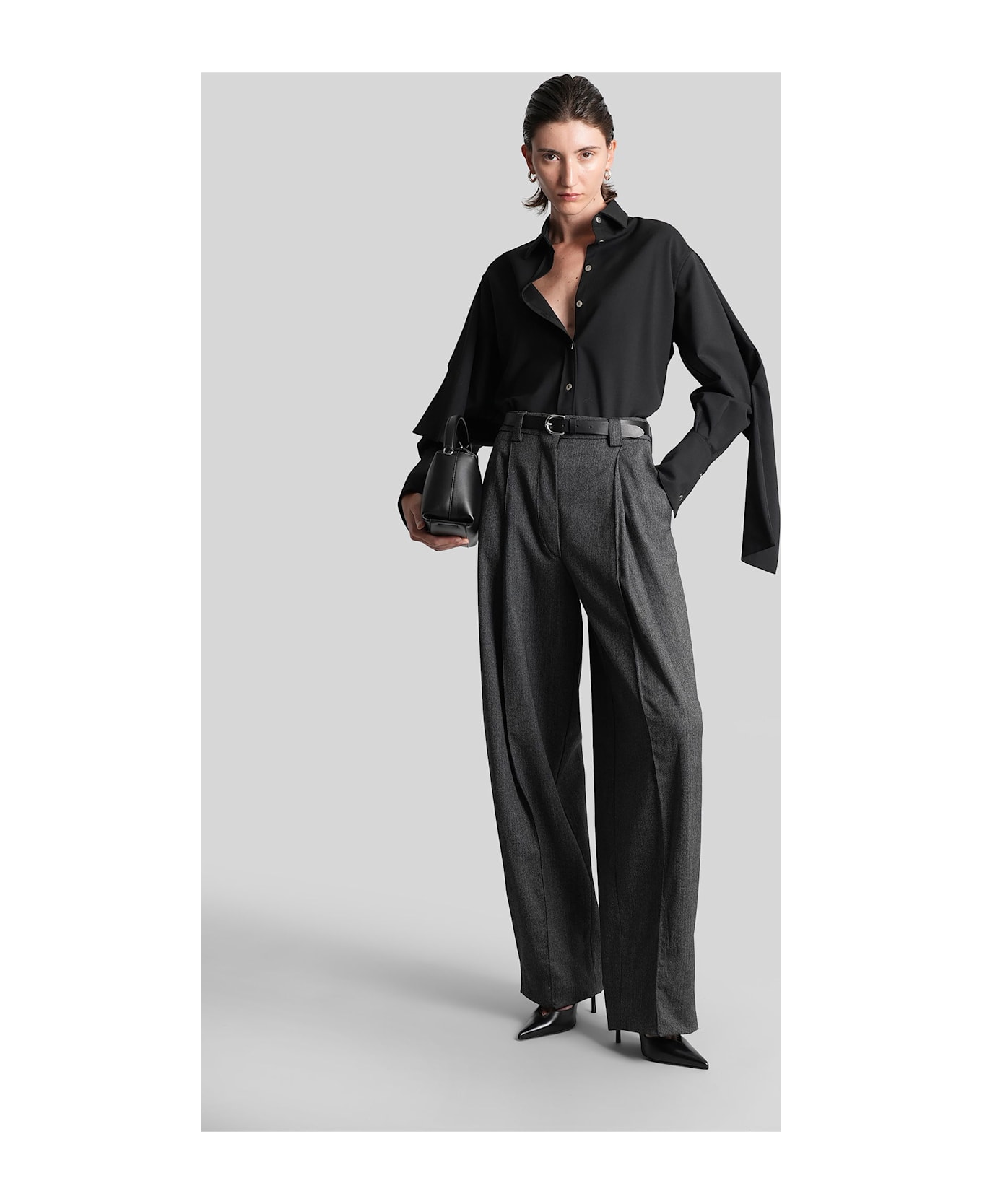 TheLatest Cara 3116 Pants In Grey Polyester - grey