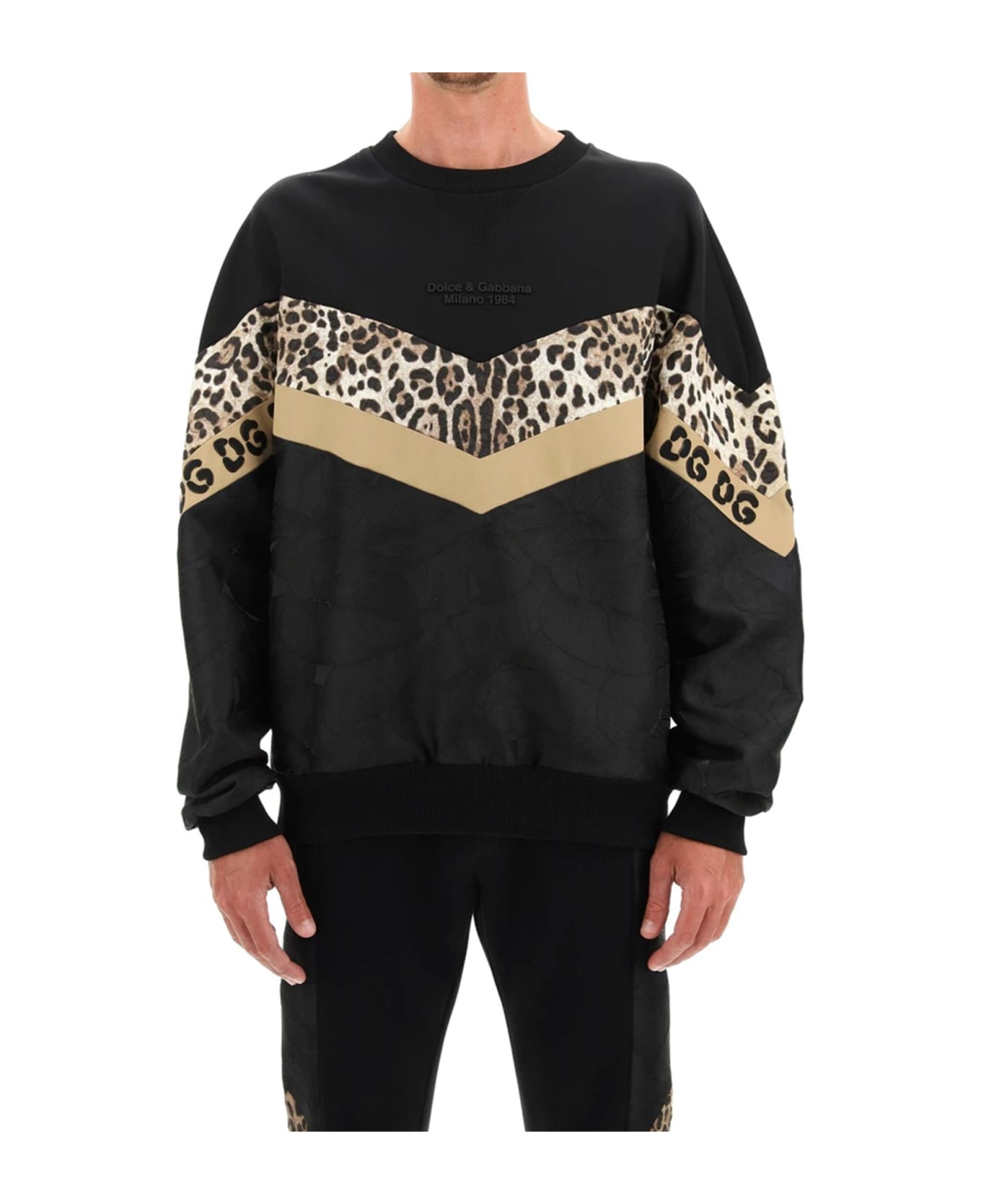 Dolce & Gabbana Printed Sweatshirt - Black フリース