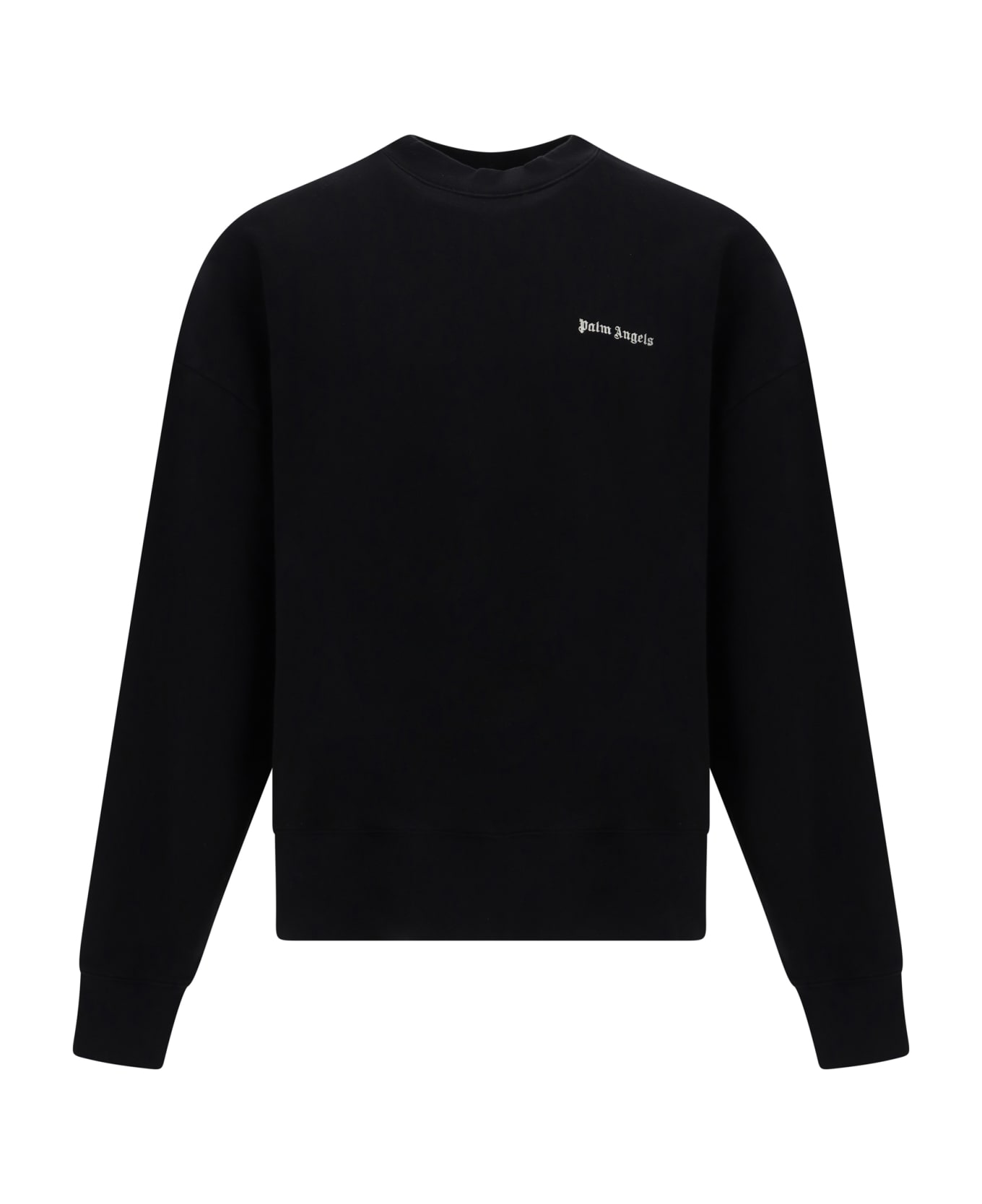 Palm Angels Black Sweatshirt With Front And Back Logo - Black Off White フリース