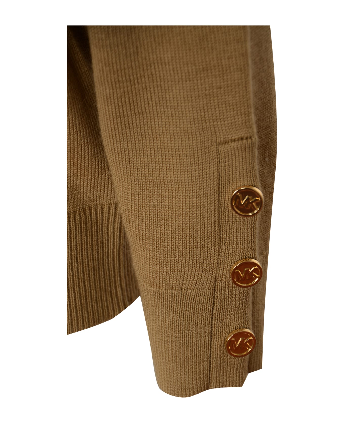 MICHAEL Michael Kors Vneck Rib Trim Sweater - Brown