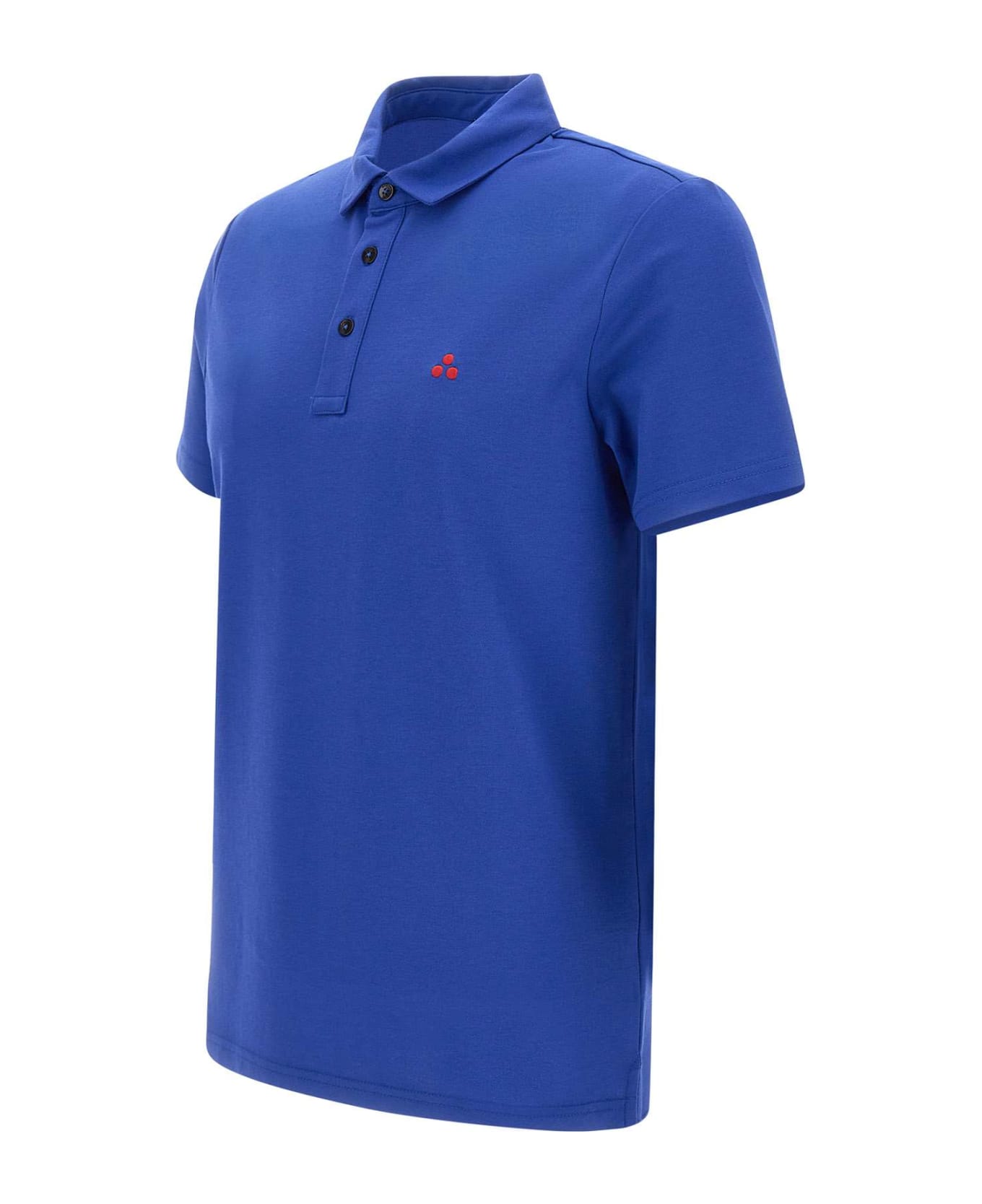 Peuterey "mezzola" Cotton And Silk Polo Shirt - BLUE