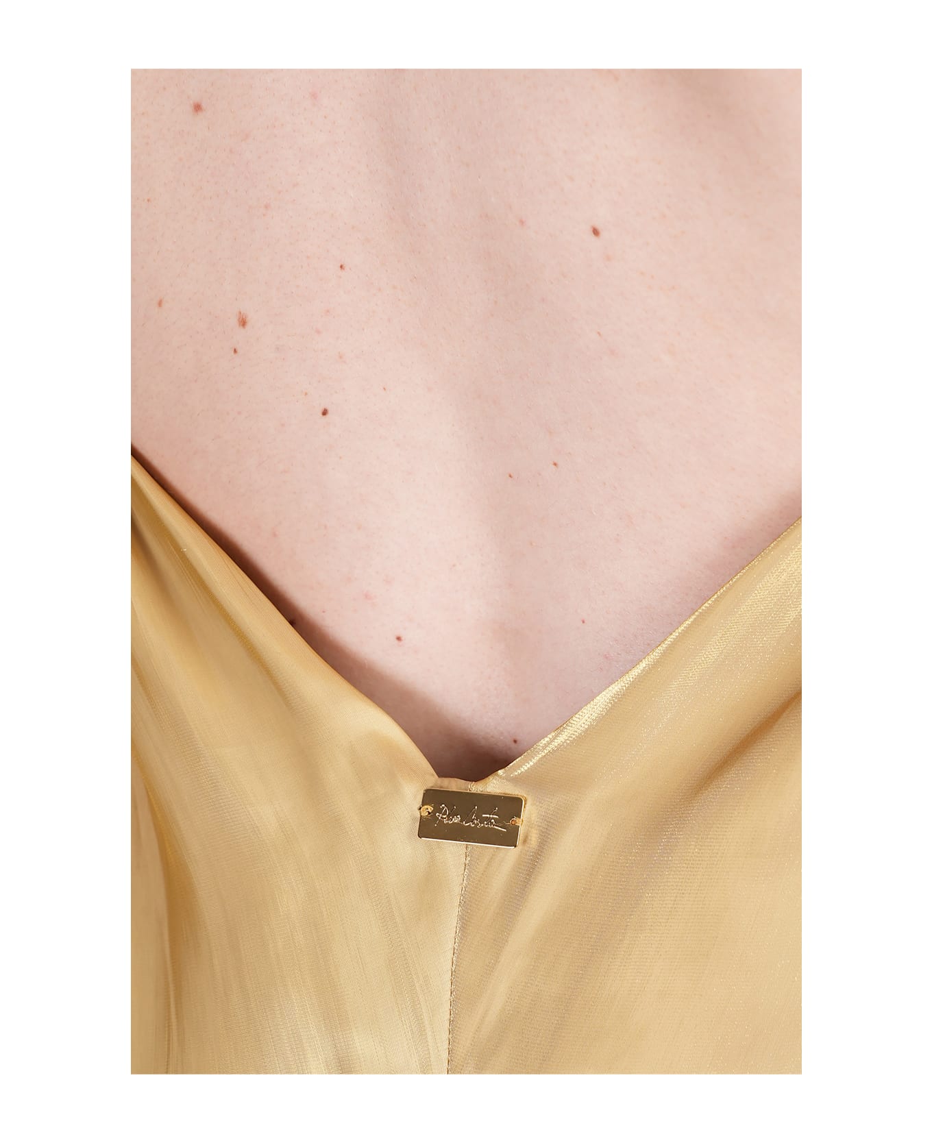 Rhea Costa Gigi Dress Long Dress In Gold Polyester - gold