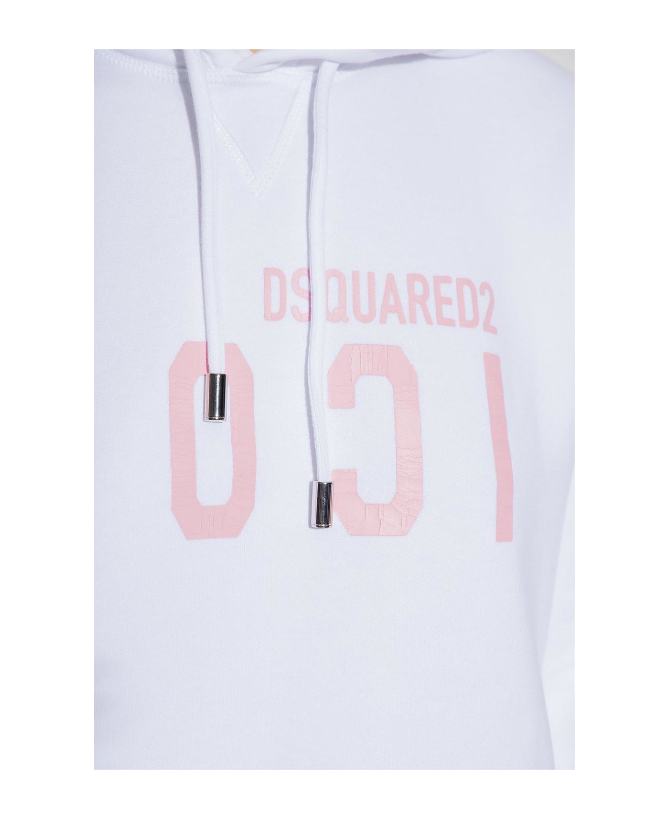 Dsquared2 Icon-printed Drawstring Hoodie - Bianco