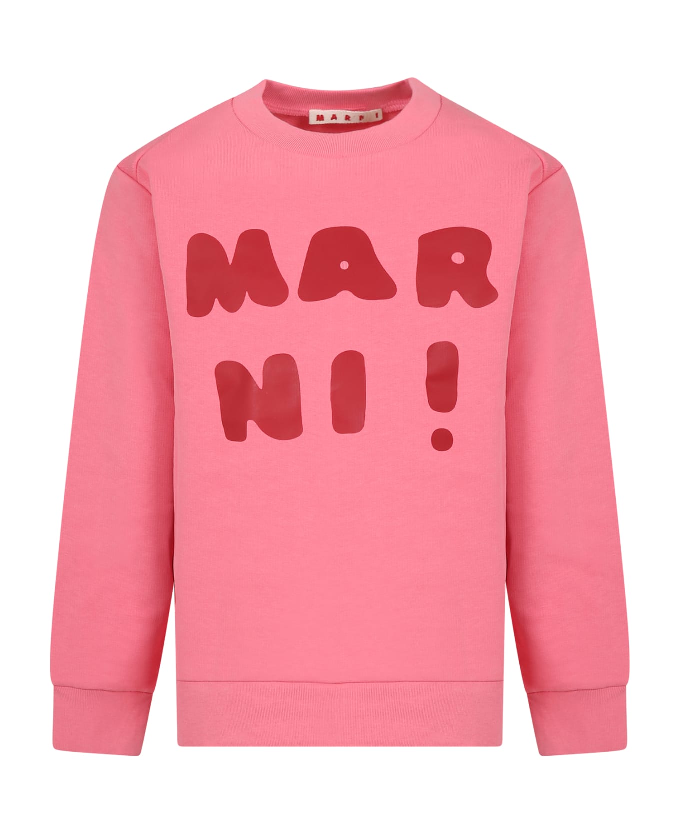 Marni Pink Sweatshirt For Girl With Logo - Pink