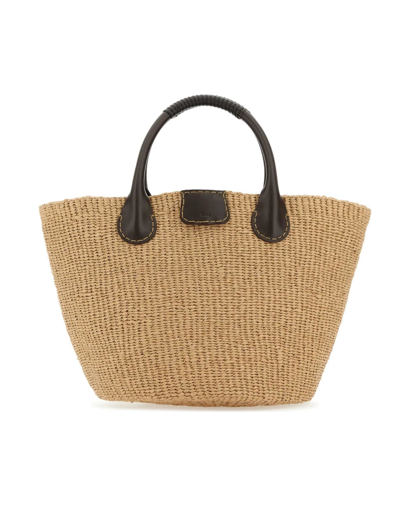 Chloé Raffia Large Palma Chloé X Eres Shopping Bag - Beige