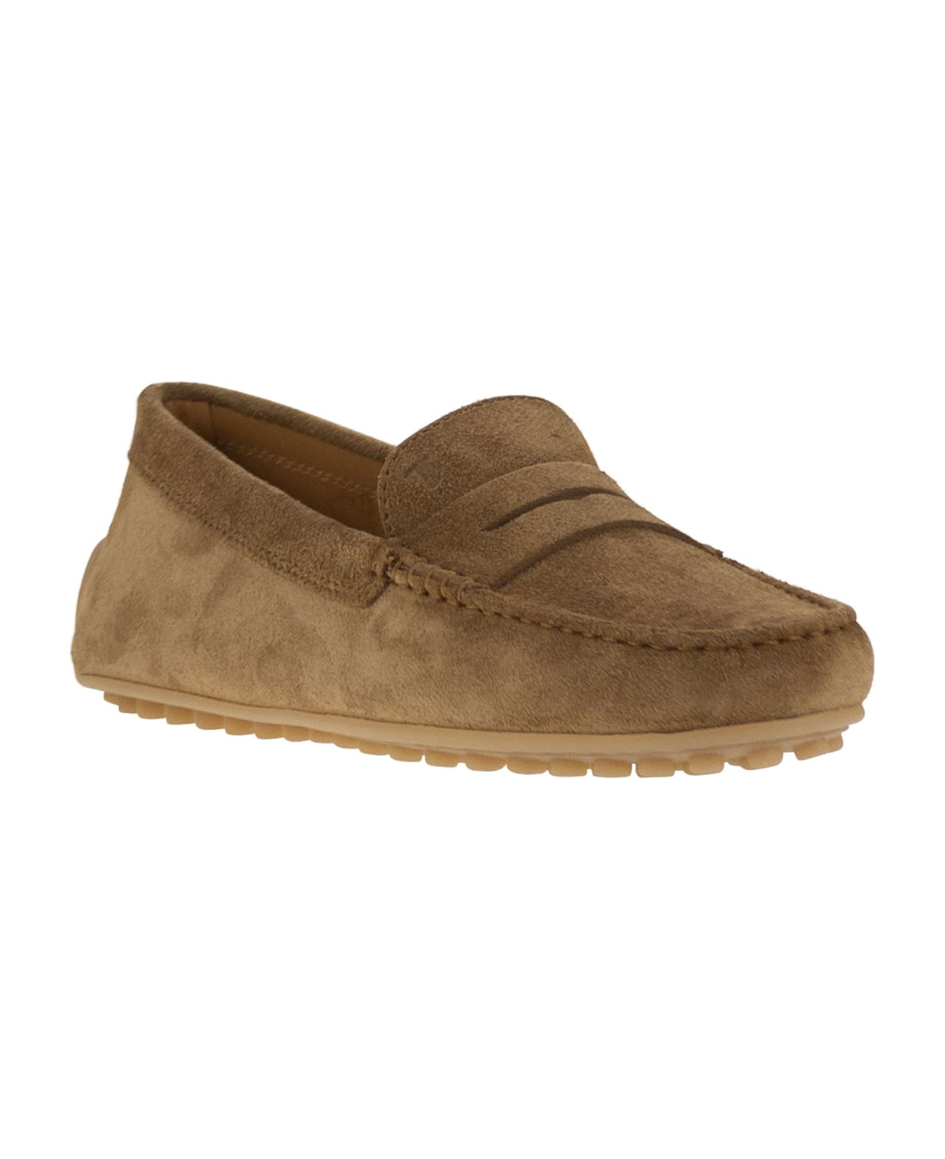Tod's City Gommino Suede Loafer - Chestnut