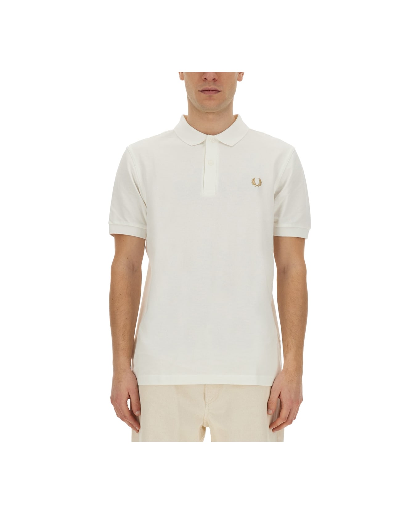 Fred Perry Polo With Logo - WHITE ポロシャツ