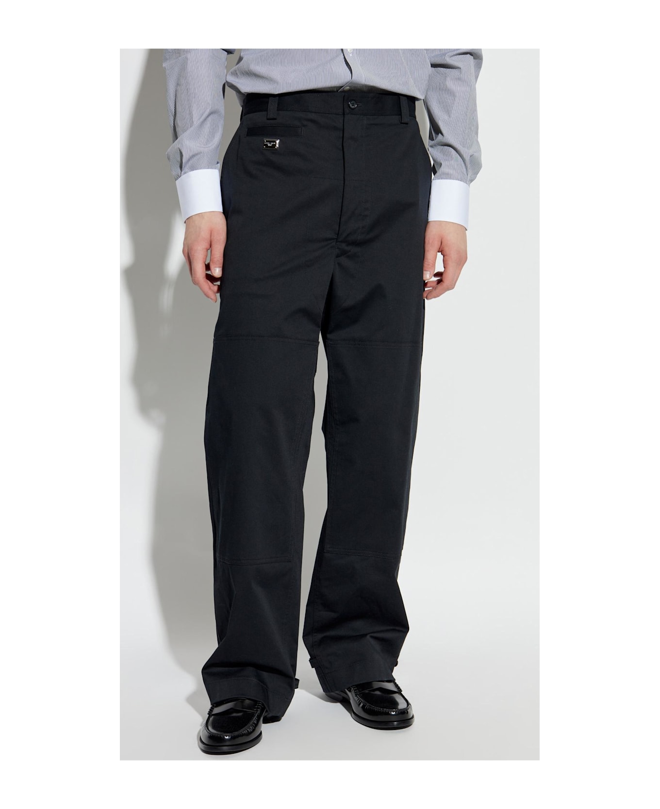 Dolce 
Gabbana Cotton Pants With Stitching - Black ボトムス
