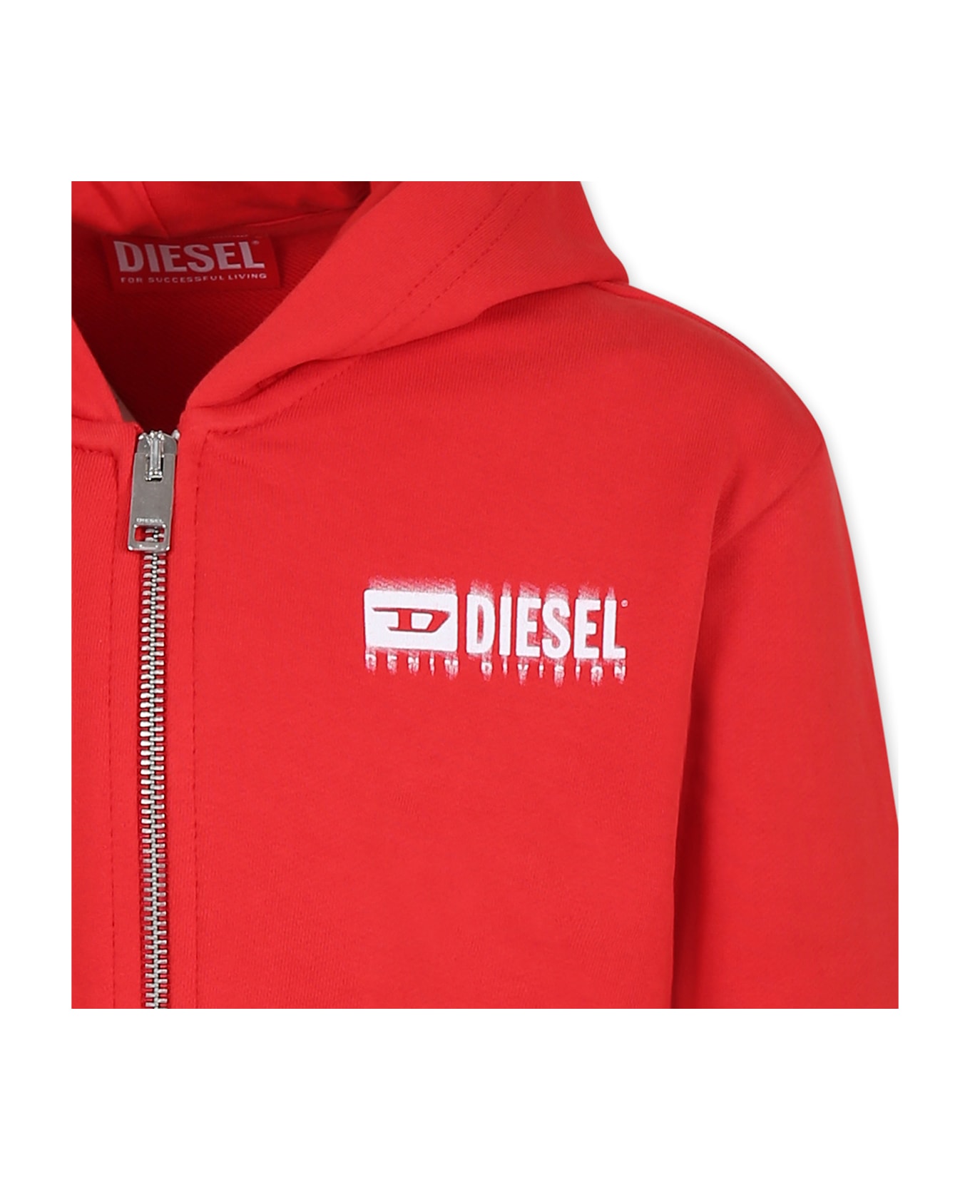 Diesel Red Sweatshirt For Boy - Red ニットウェア＆スウェットシャツ