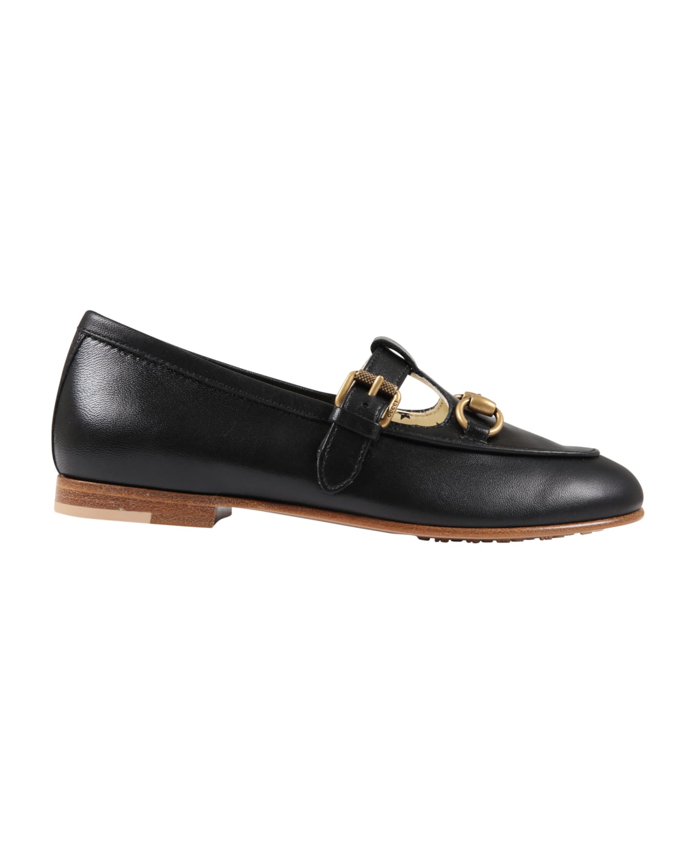 Gucci Black Loafers For Kids With Horsebit - Black