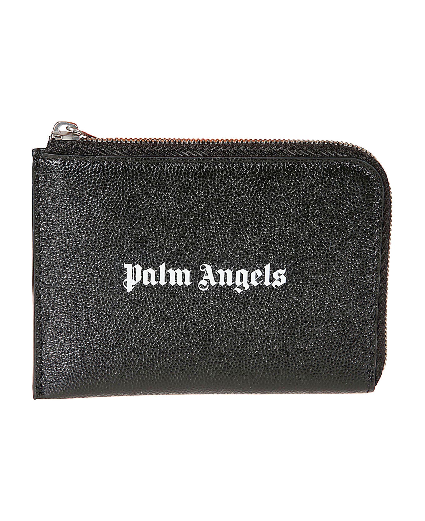 Palm Angels Logo Zipped Card Holder - Black/White