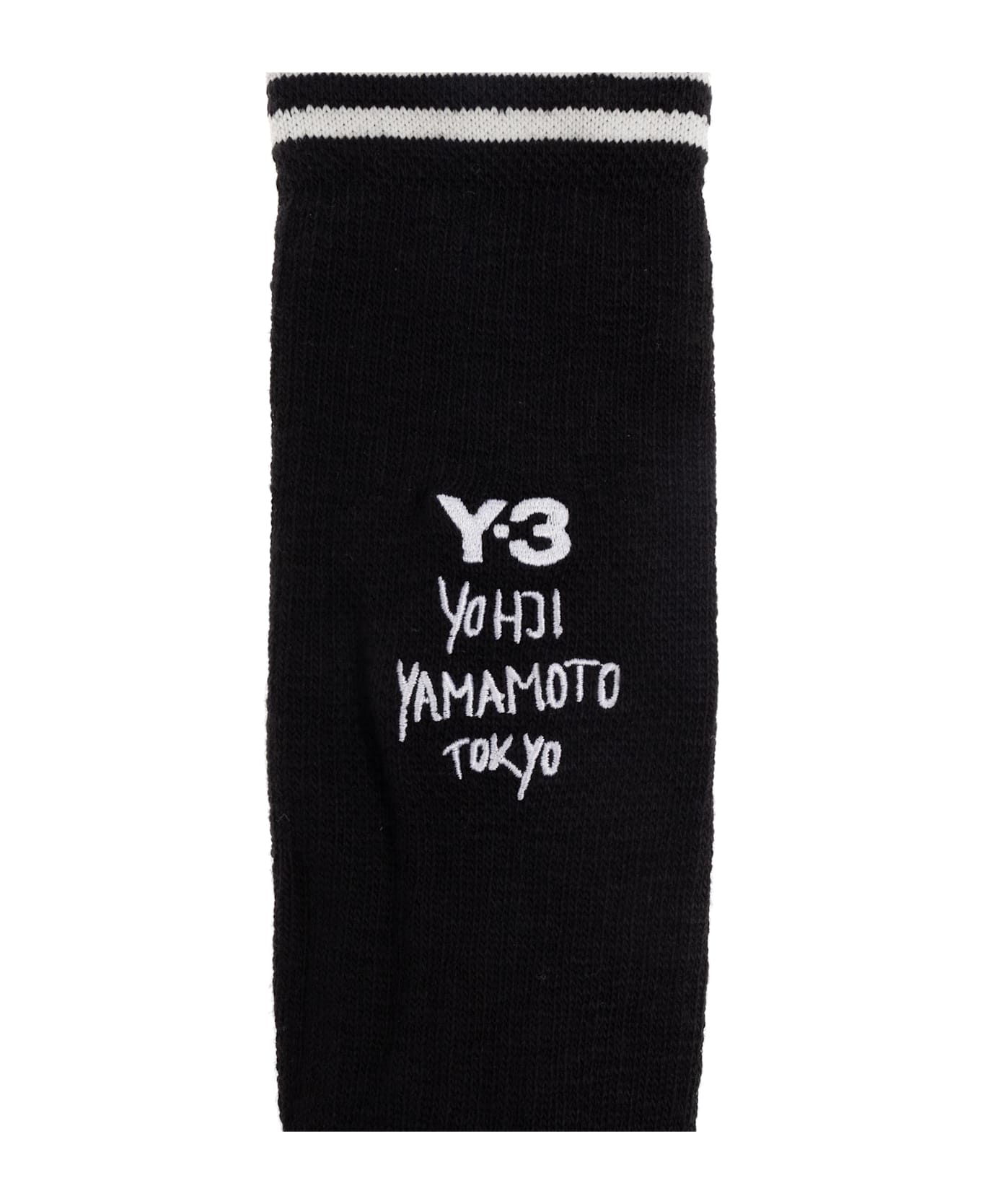 Y-3 Long Socks With Logo - Black