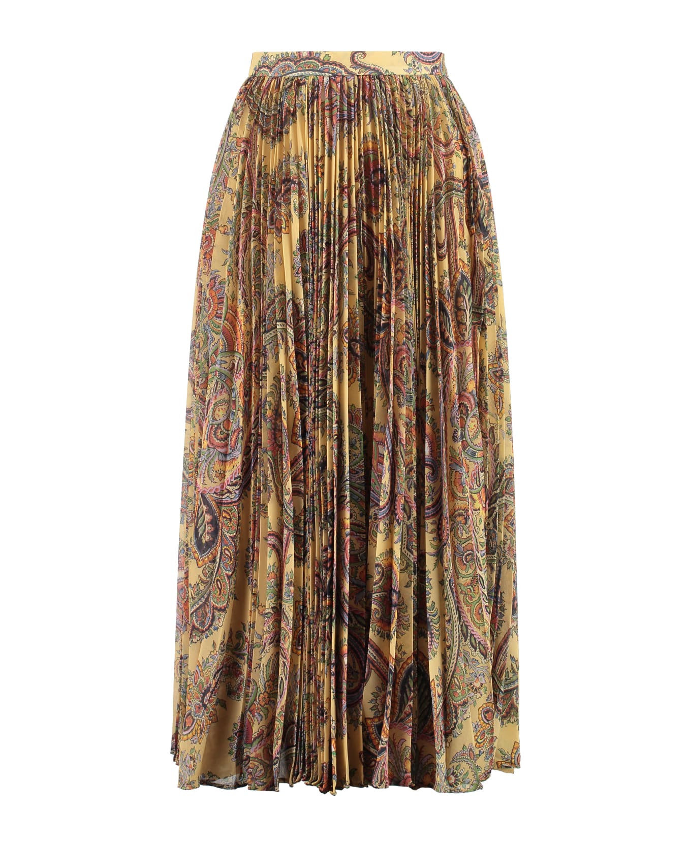 Etro Printed Pleated Skirt - Beige
