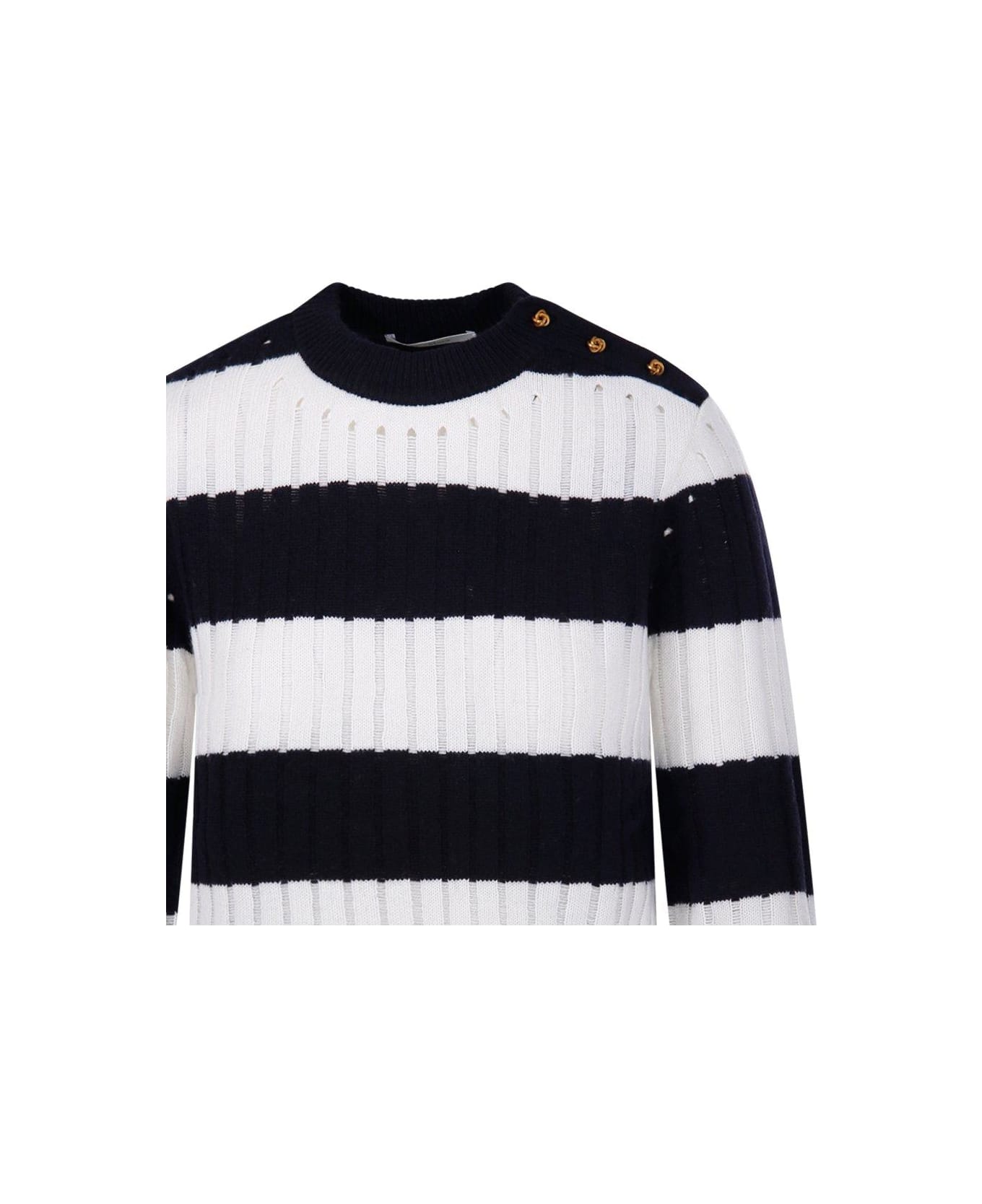 Max Mara Striped Crewneck Jumper - Panna/cacha