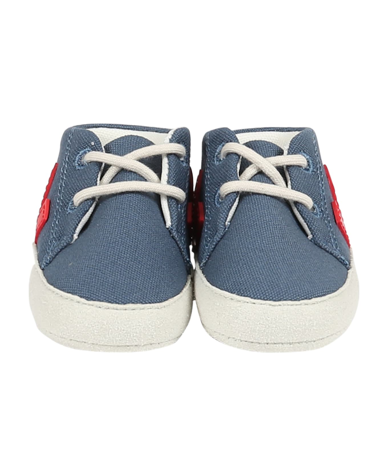 Veja Blue Sneakers For Baby Boy With Red Logo - Blue シューズ