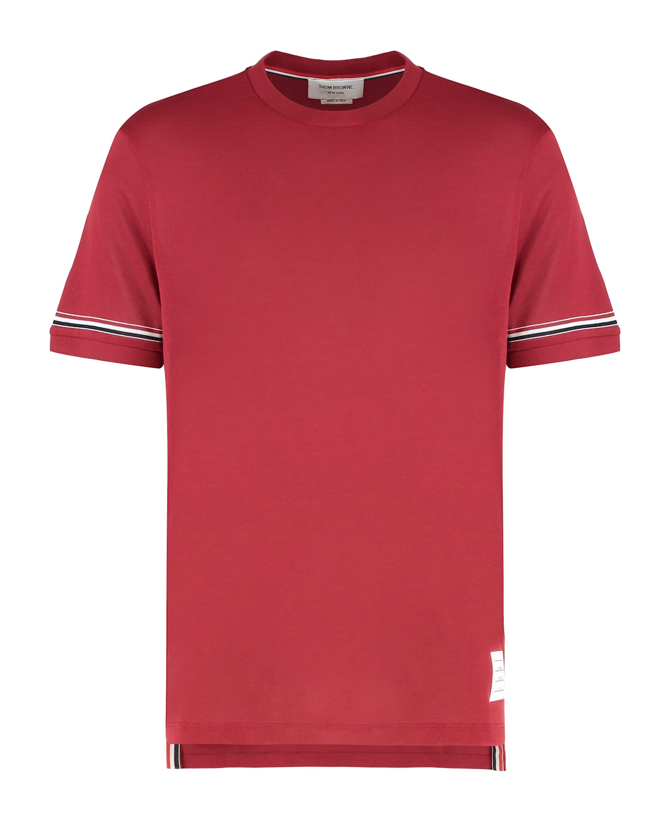 Thom Browne Crew Neck T-shirt In Cotton - red