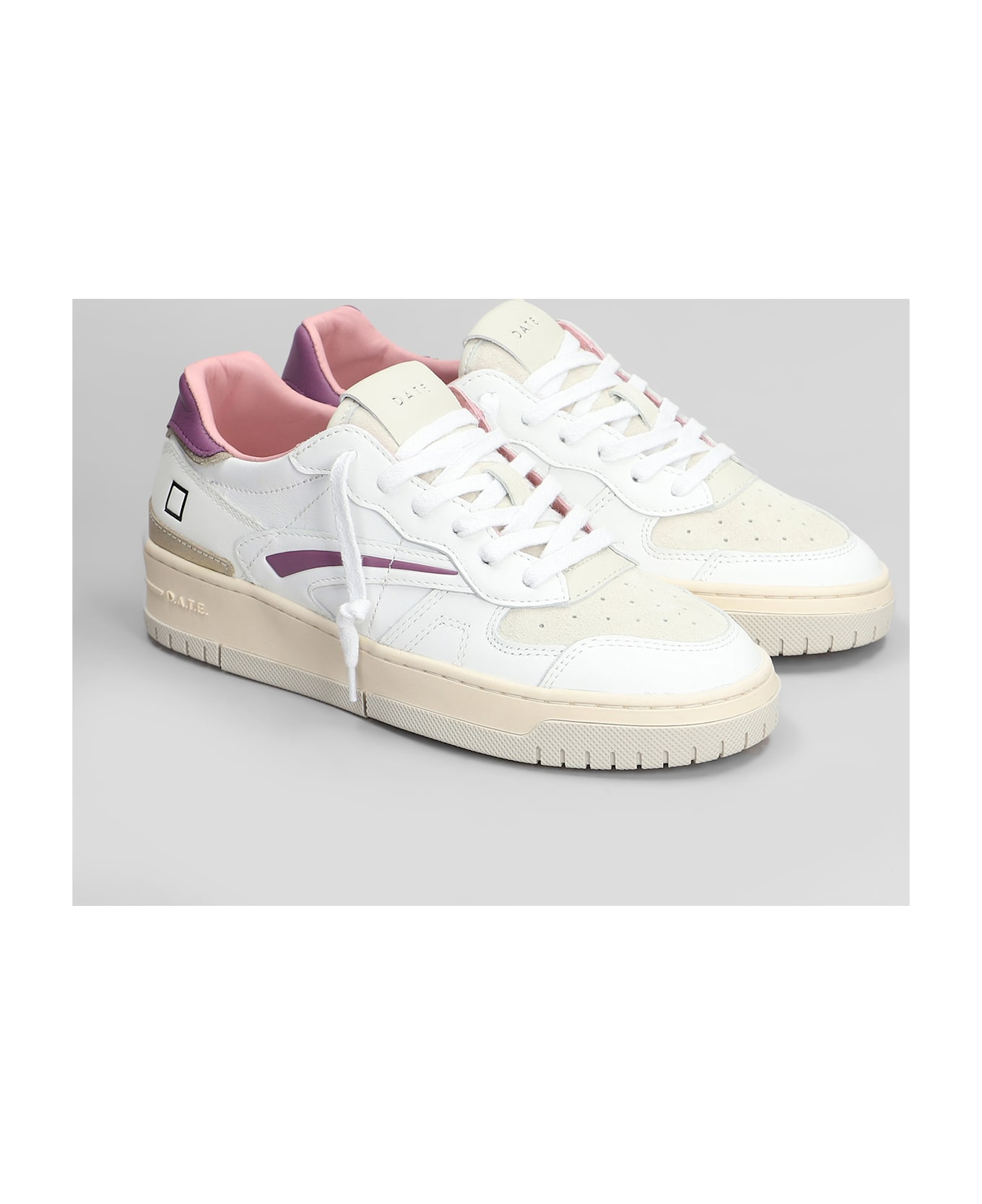 D.A.T.E. Torneo Pure Sneakers In White Suede And Leather - white