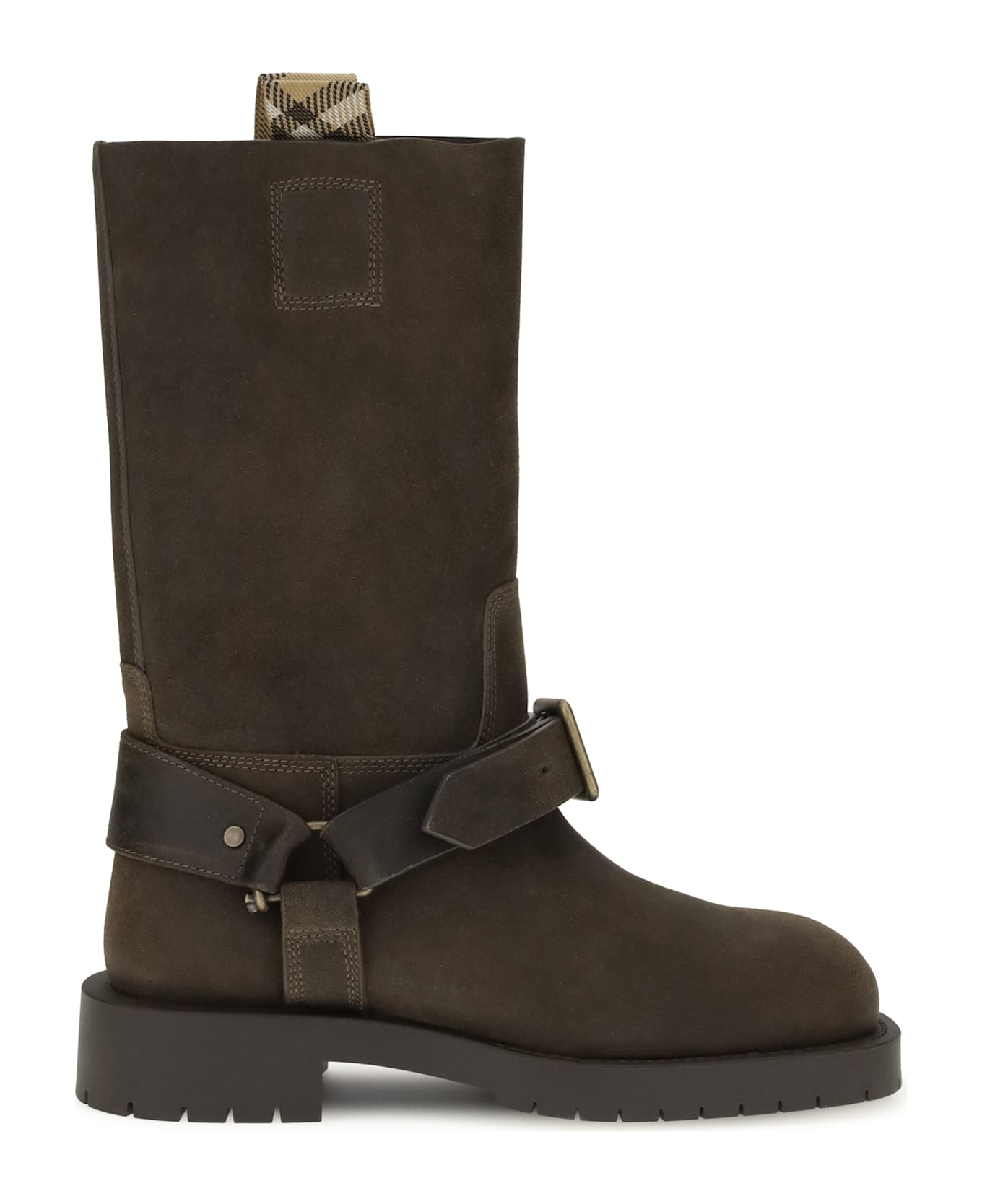 Burberry Suede Saddle Ankle Boots