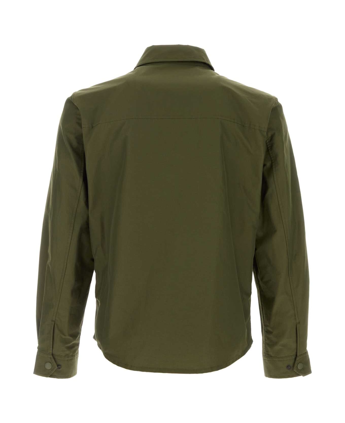 Woolrich Olive Green Cotton Blend Shirt - GREENSTONE