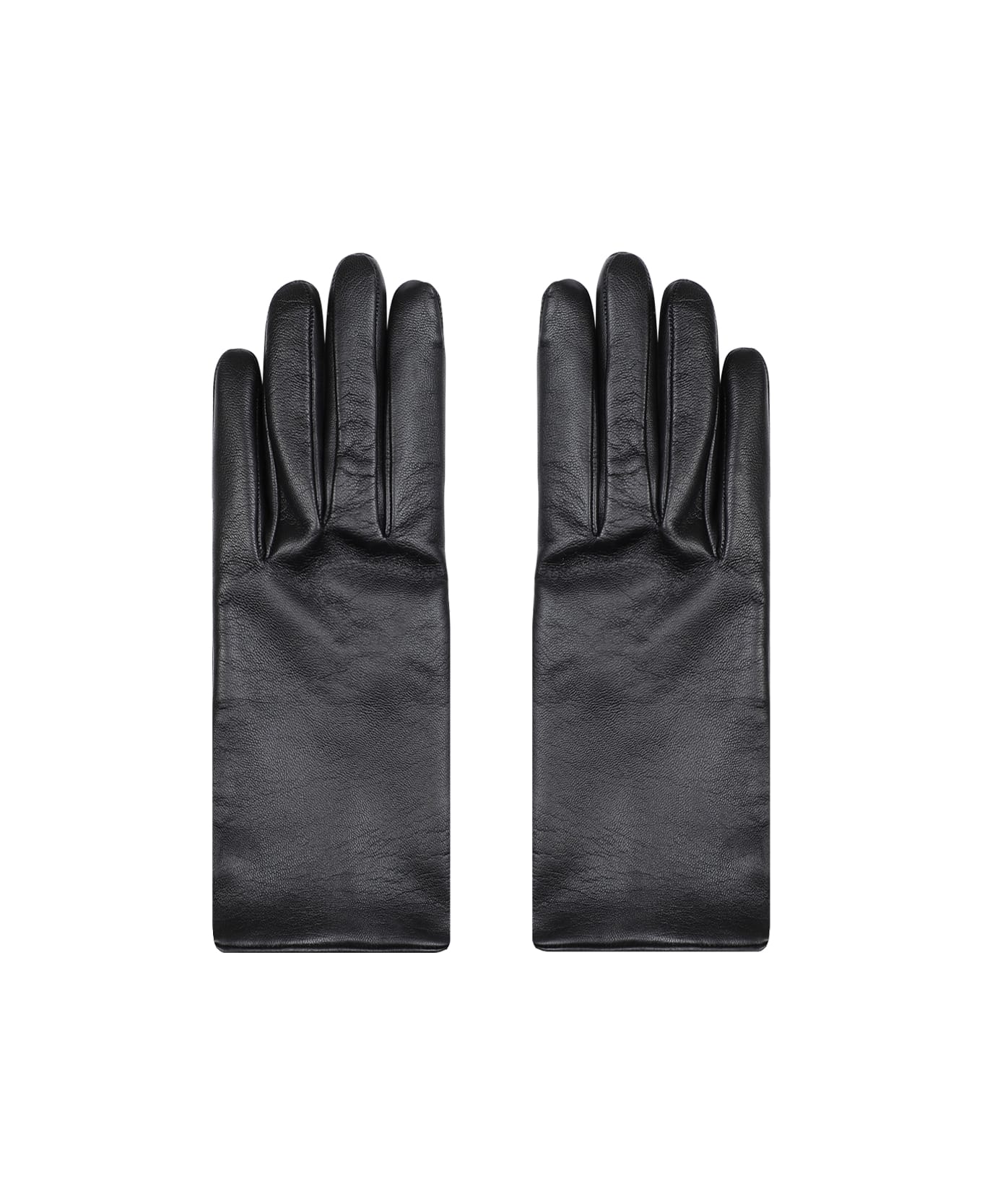 Saint Laurent Cassandre Leather Gloves - Black Gold