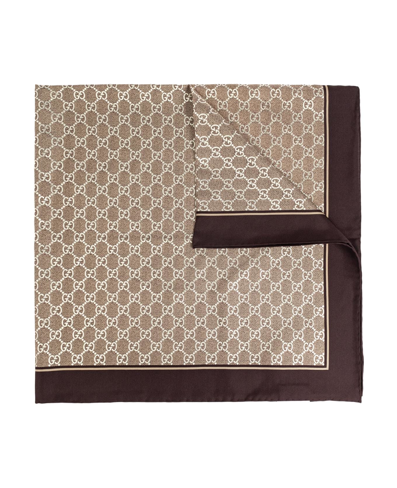 Gucci Silk Scarf - Camel E Light Brown