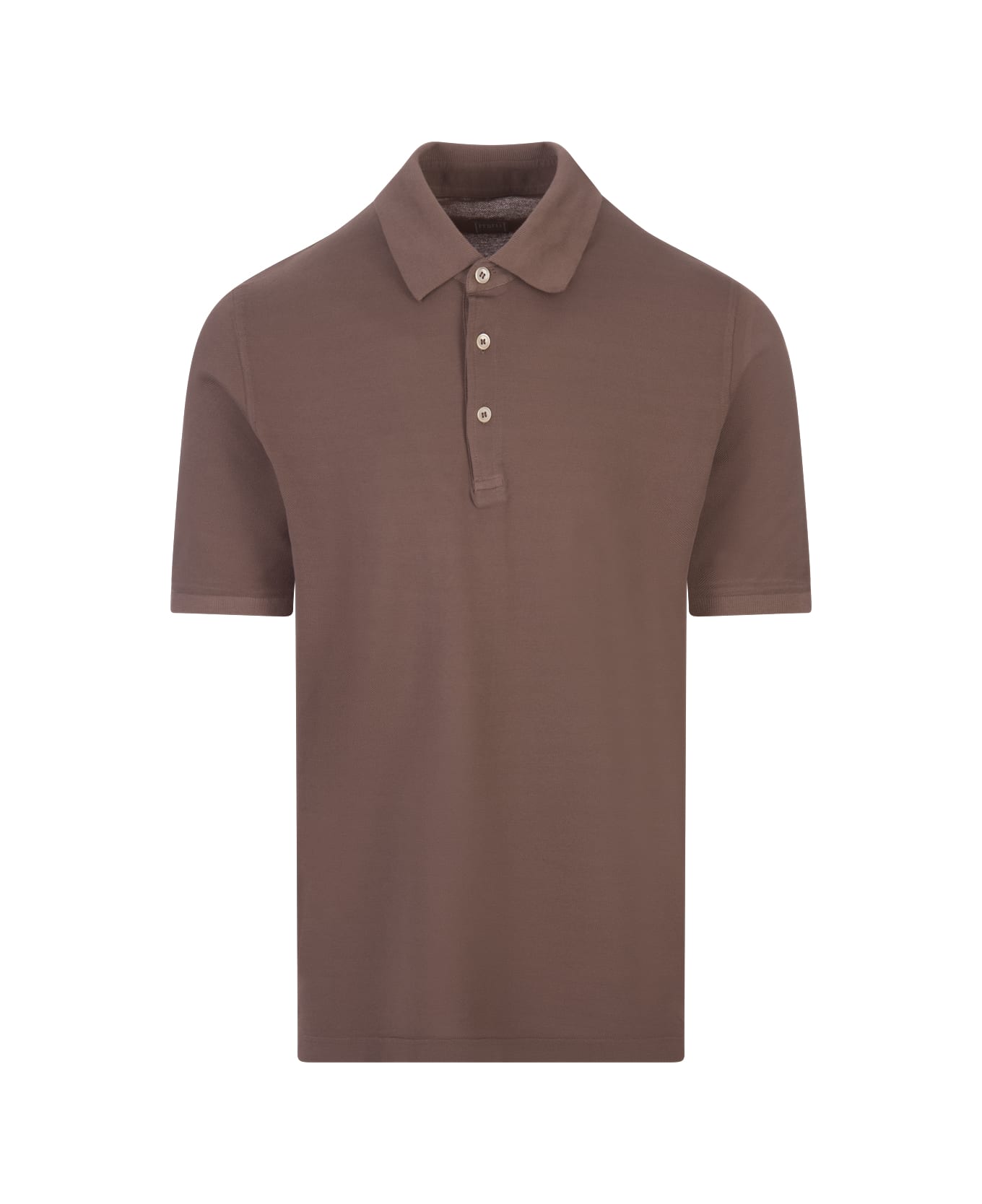 Fedeli Brown Light Cotton Piquet Polo Shirt - Brown ポロシャツ