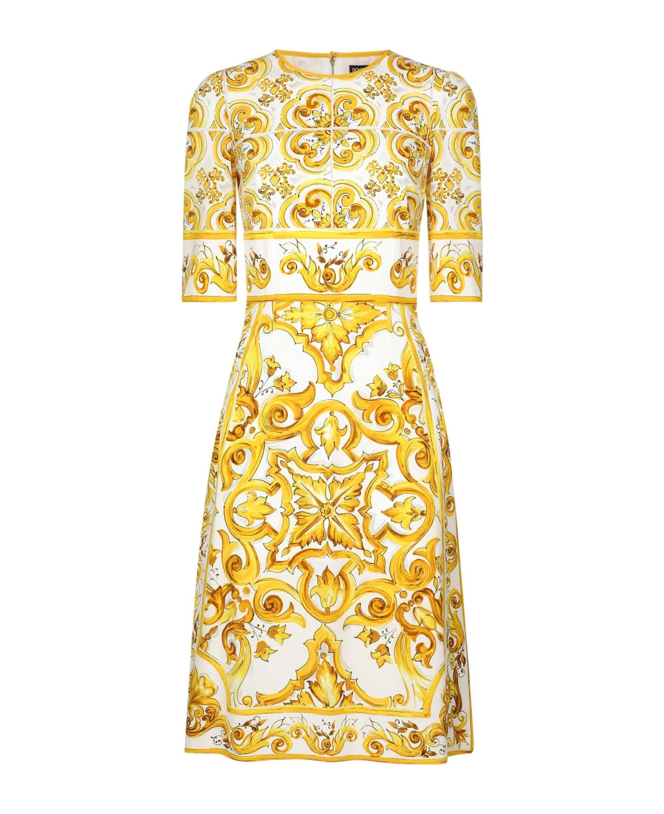 Dolce 
Gabbana Silk Charmeuse Midi Dress - Yellow