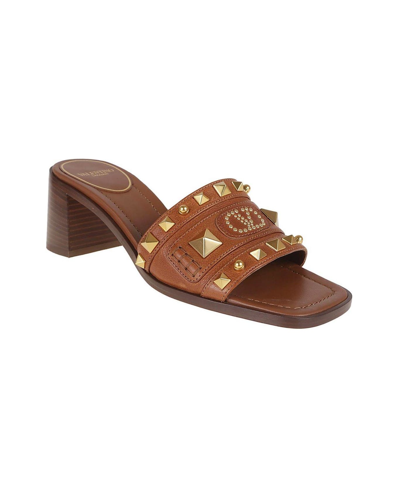 Valentino Garavani Garavani Rockstud Open Toe Sandals - Leather Brown