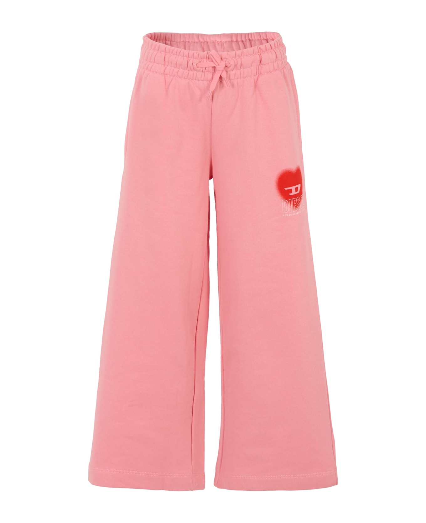 Diesel Pink Trousers For Girl With Heart - Pink