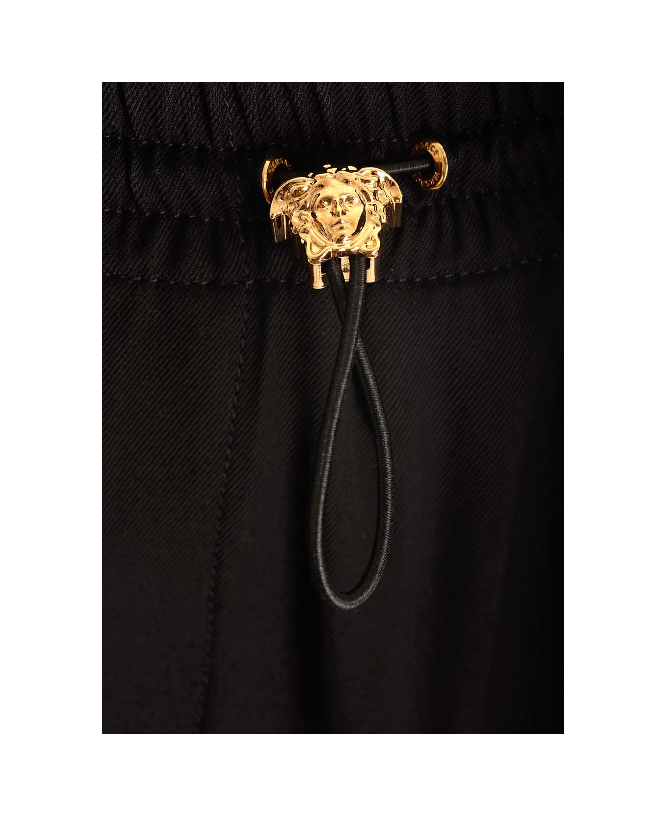 Versace Trousers With Medusa Details - black ボトムス